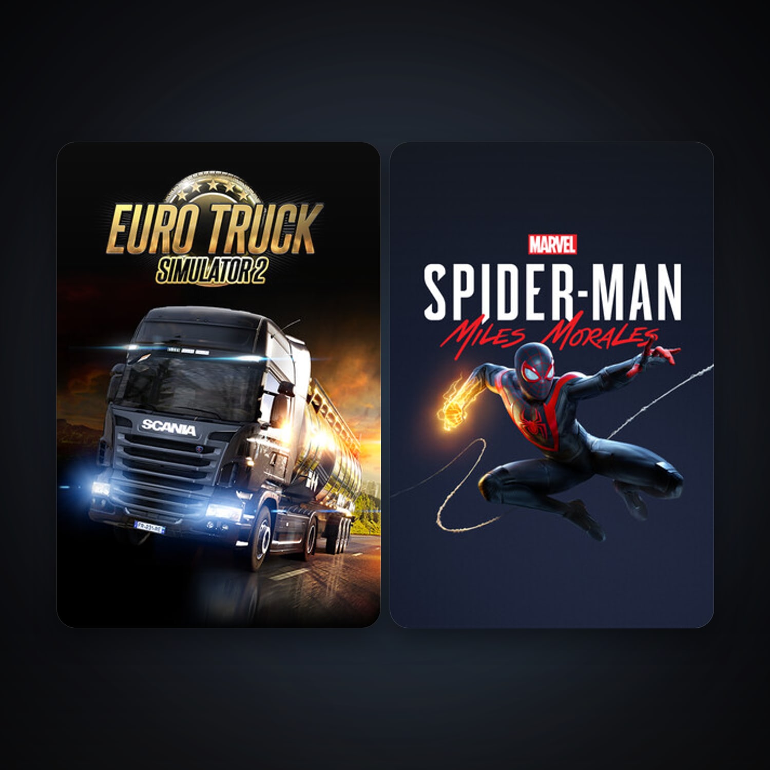 Euro Truck Simulator 2 + Marvel’s Spider-Man: Miles Morales, 5 games, clean — HabibiAccounts