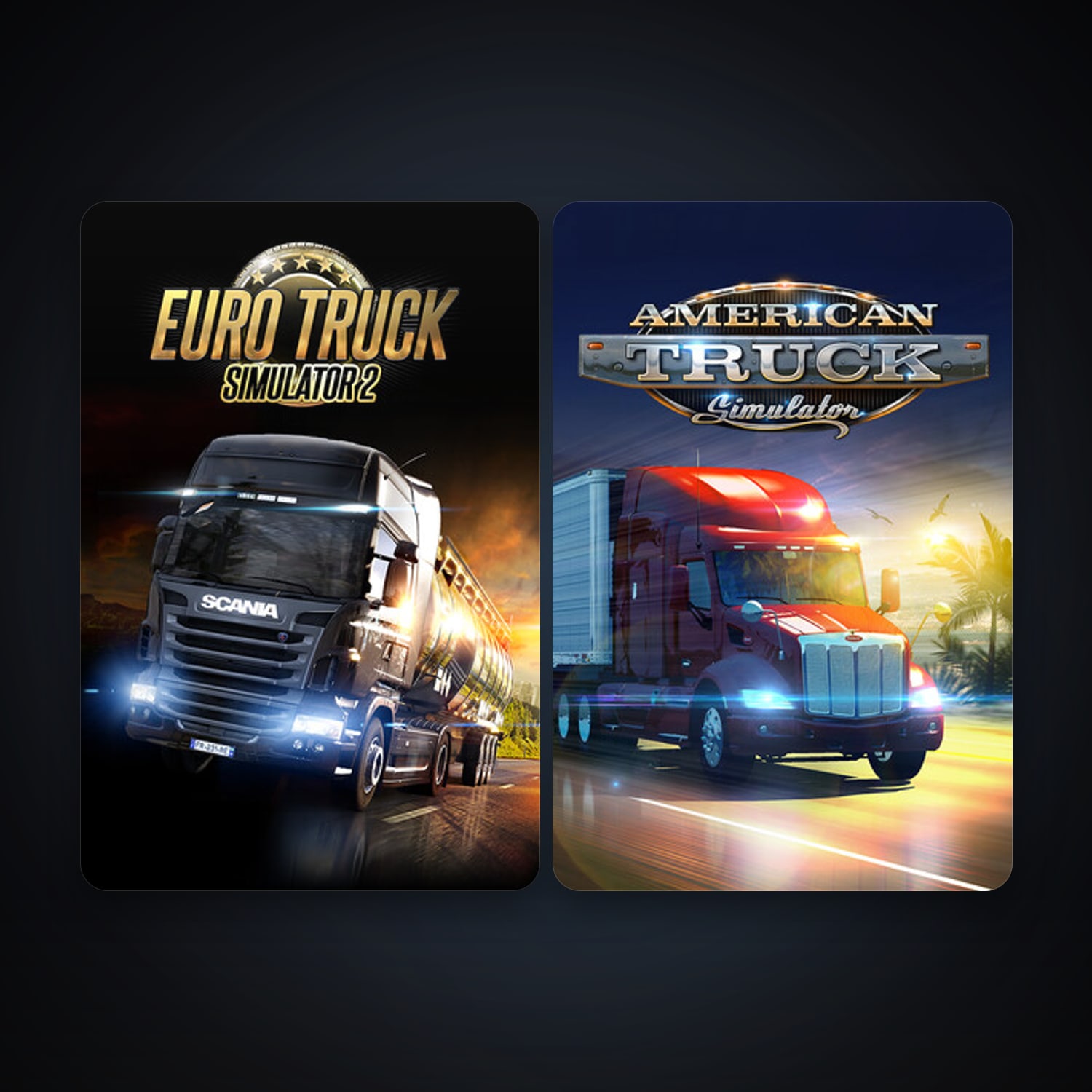 Euro Truck Simulator 2 + American Truck Simulator, 2 games, clean — HabibiAccounts