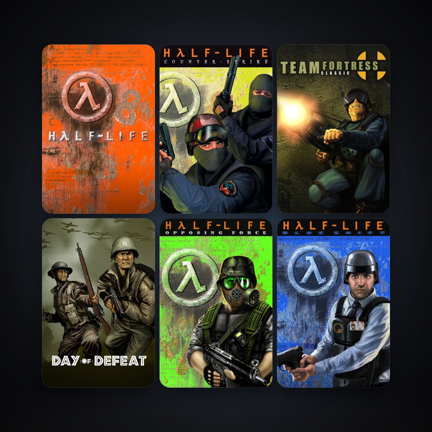 Counter-Strike + Team Fortress Classic, 16 games, Steam 10, clean — HabibiAccounts