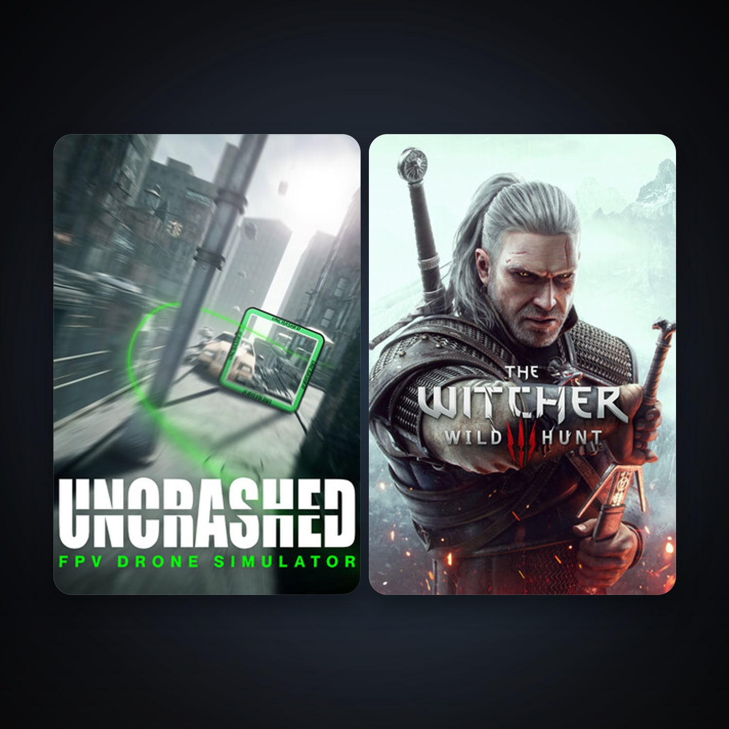 The Witcher 3: Wild Hunt + Uncrashed : FPV Drone Simulator, 2 games, clean — HabibiAccounts