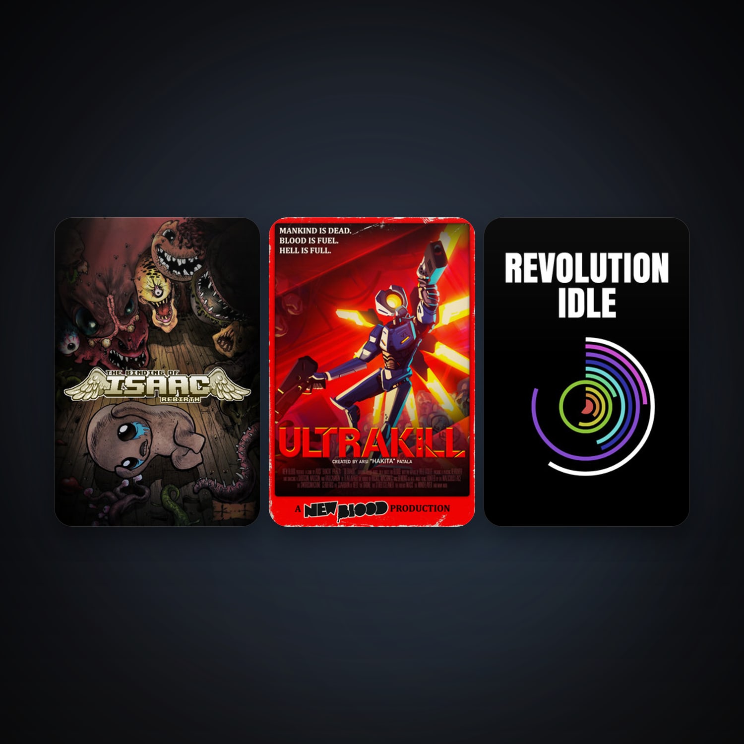 The Binding of Isaac: Rebirth + ULTRAKILL, 11 games, clean — HabibiAccounts