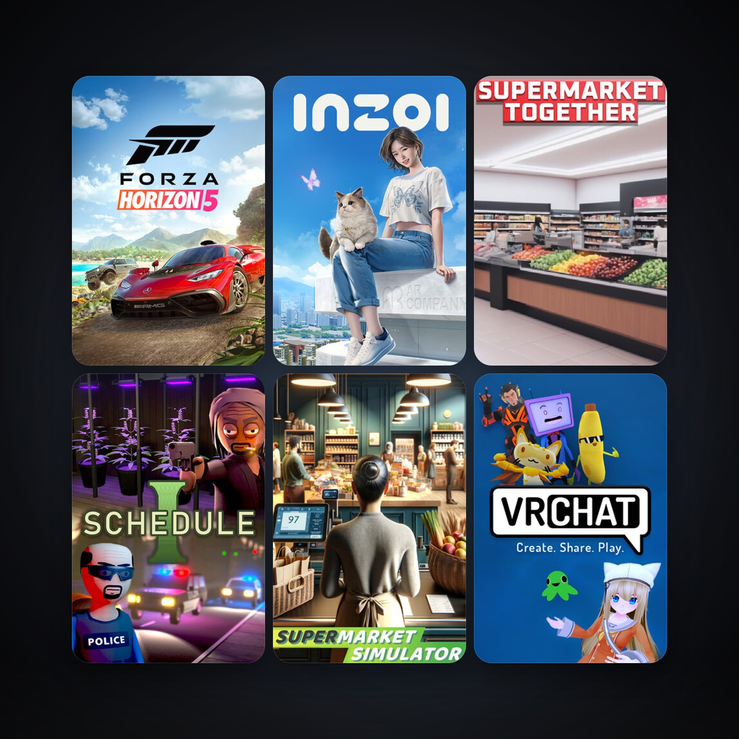 VRChat + Forza Horizon 5, 125 games, clean — HabibiAccounts