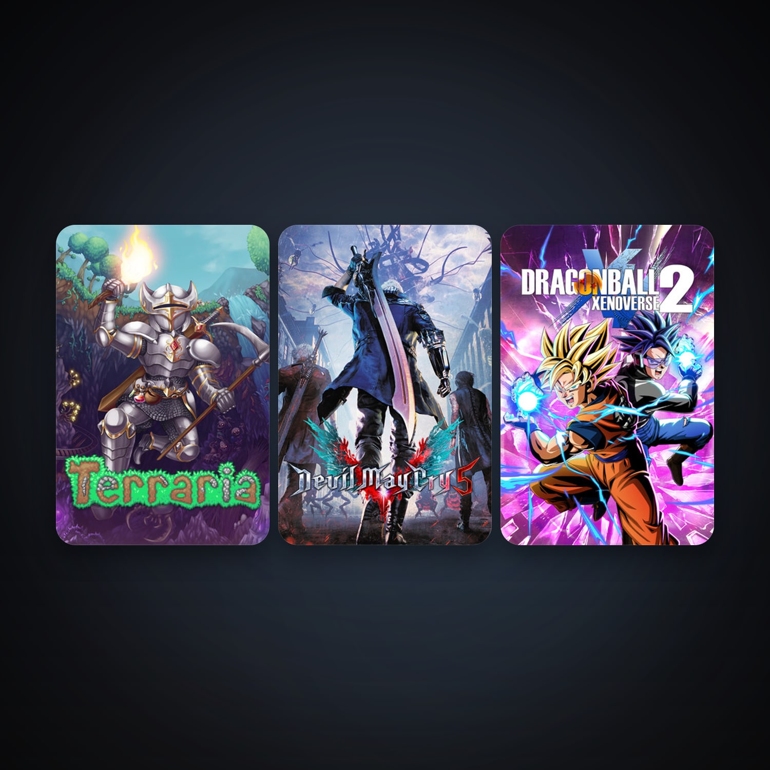 Terraria + DRAGON BALL XENOVERSE 2, 5 games, clean — HabibiAccounts