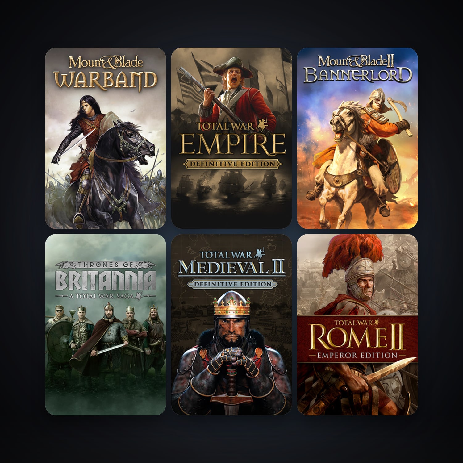 Medieval II: Total War + Empire: Total War, 15 games, clean — HabibiAccounts