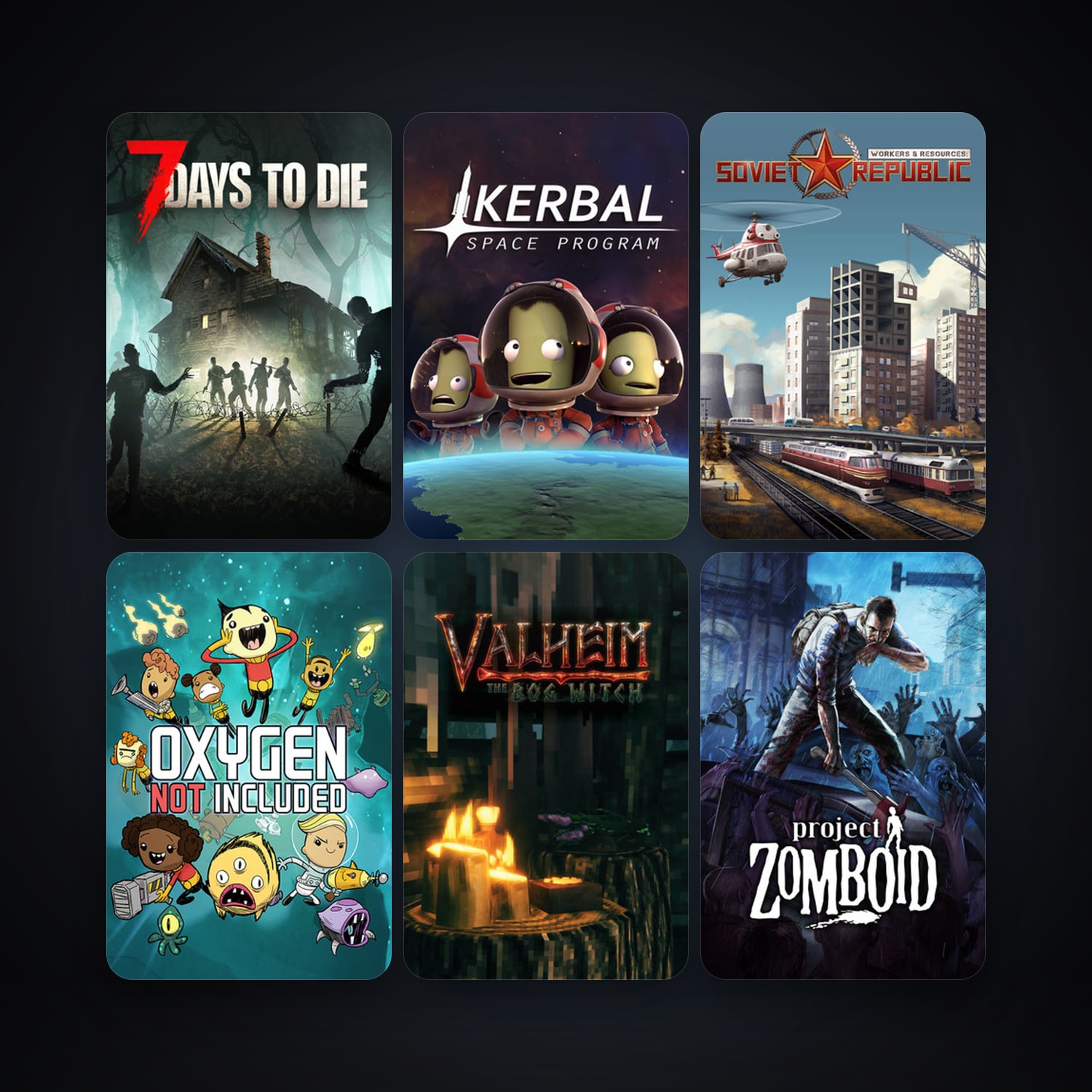 Project Zomboid + Kerbal Space Program, 126 games, Steam 10, clean — HabibiAccounts