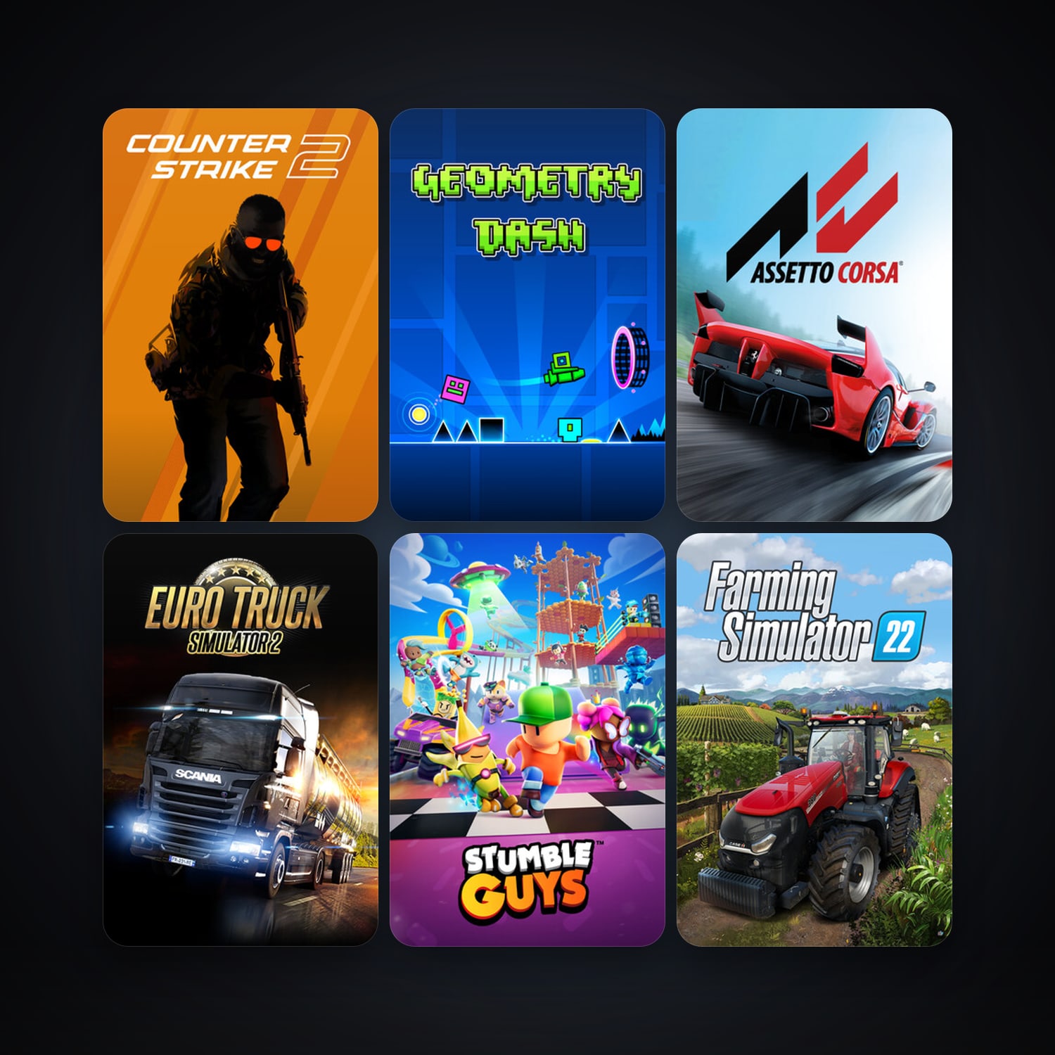 CS2 Prime + Euro Truck Simulator 2, 6 games, clean — HabibiAccounts