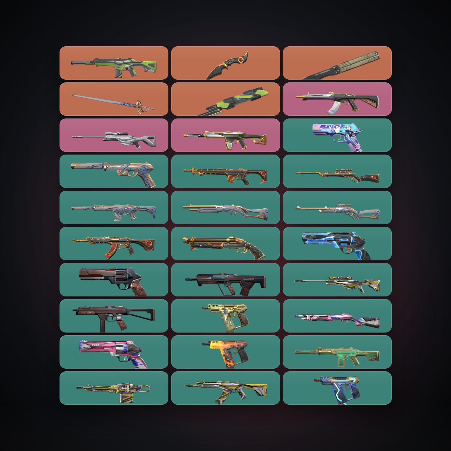 LA Gold 3 locker — 4 knives, 40 skins, lvl 184 — HabibiAccounts