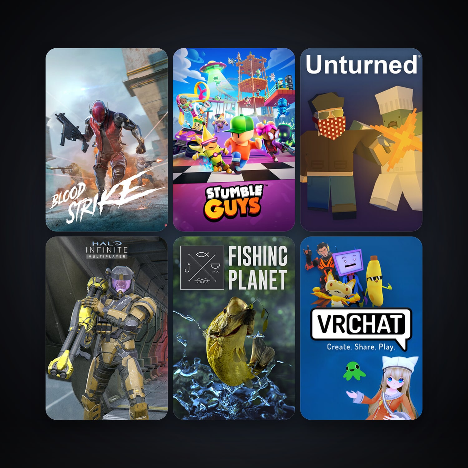 Unturned + Fishing Planet, 12 games, clean — HabibiAccounts