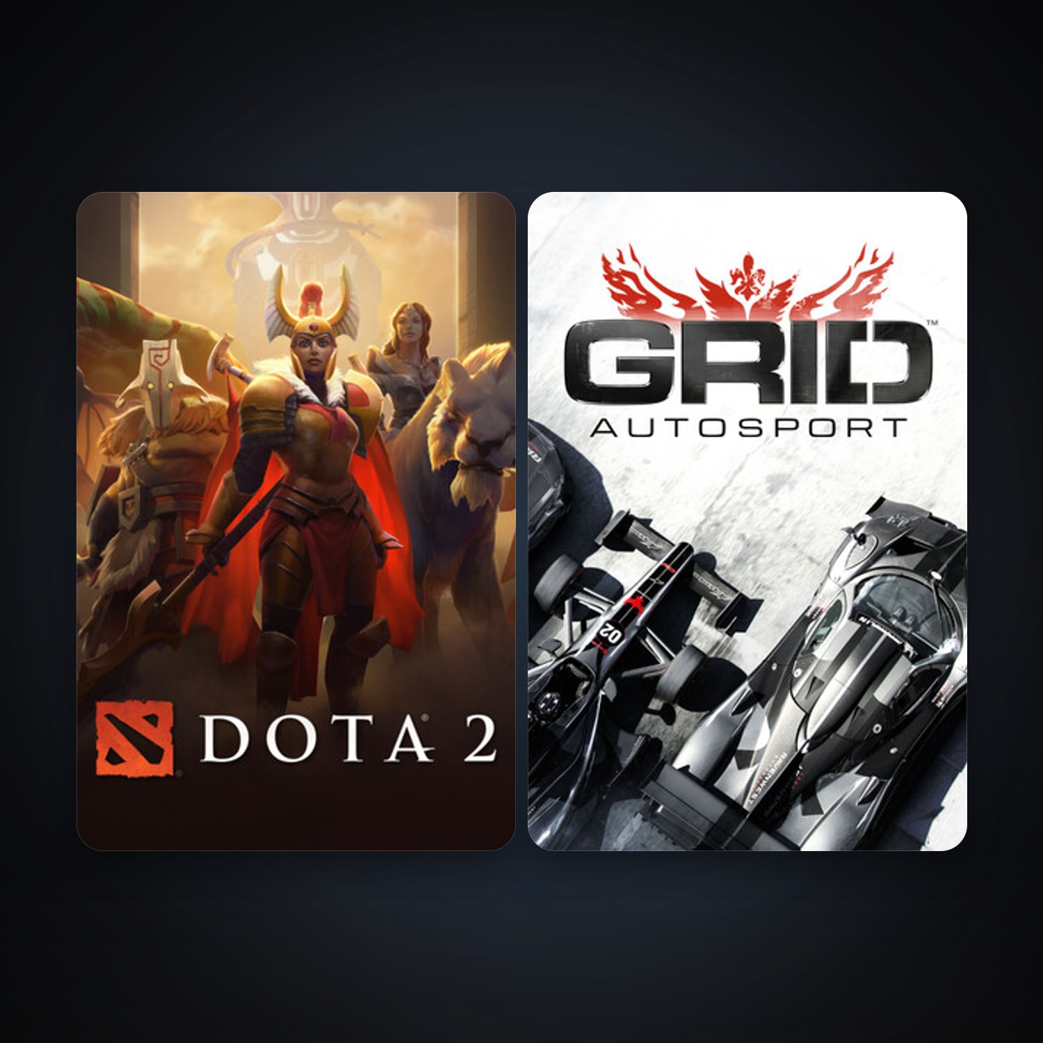 Dota 2 + GRID Autosport, 3 games, clean — HabibiAccounts