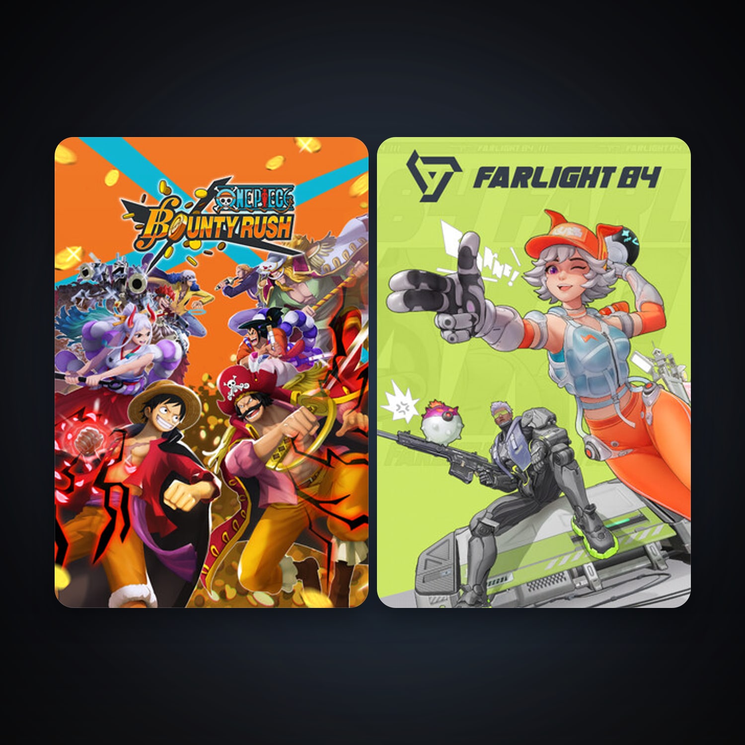 Farlight 84 + ONE PIECE Bounty Rush, 7 games, clean — HabibiAccounts