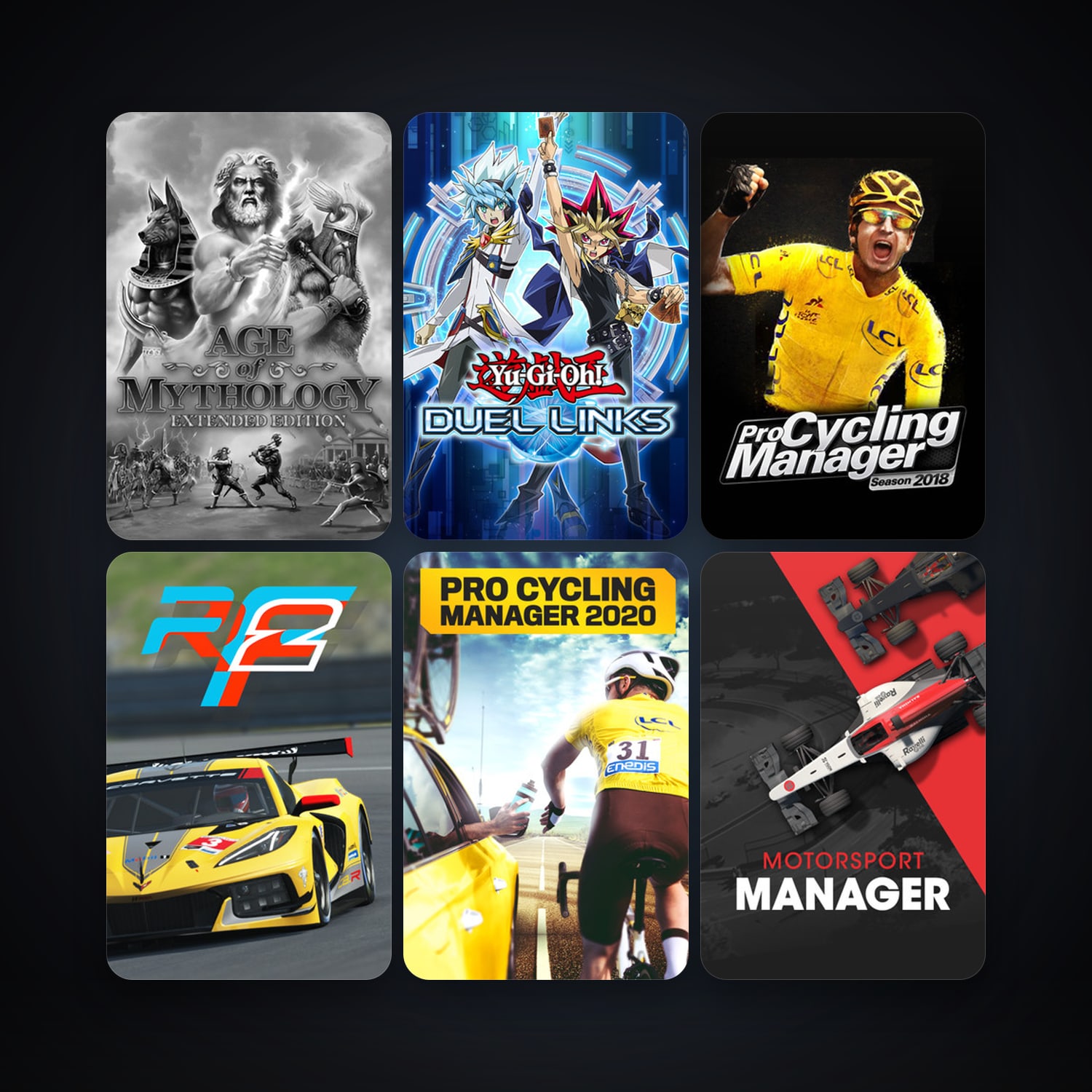 Age of Mythology: Extended Edition + rFactor 2, 172 games, Steam 11, clean — HabibiAccounts
