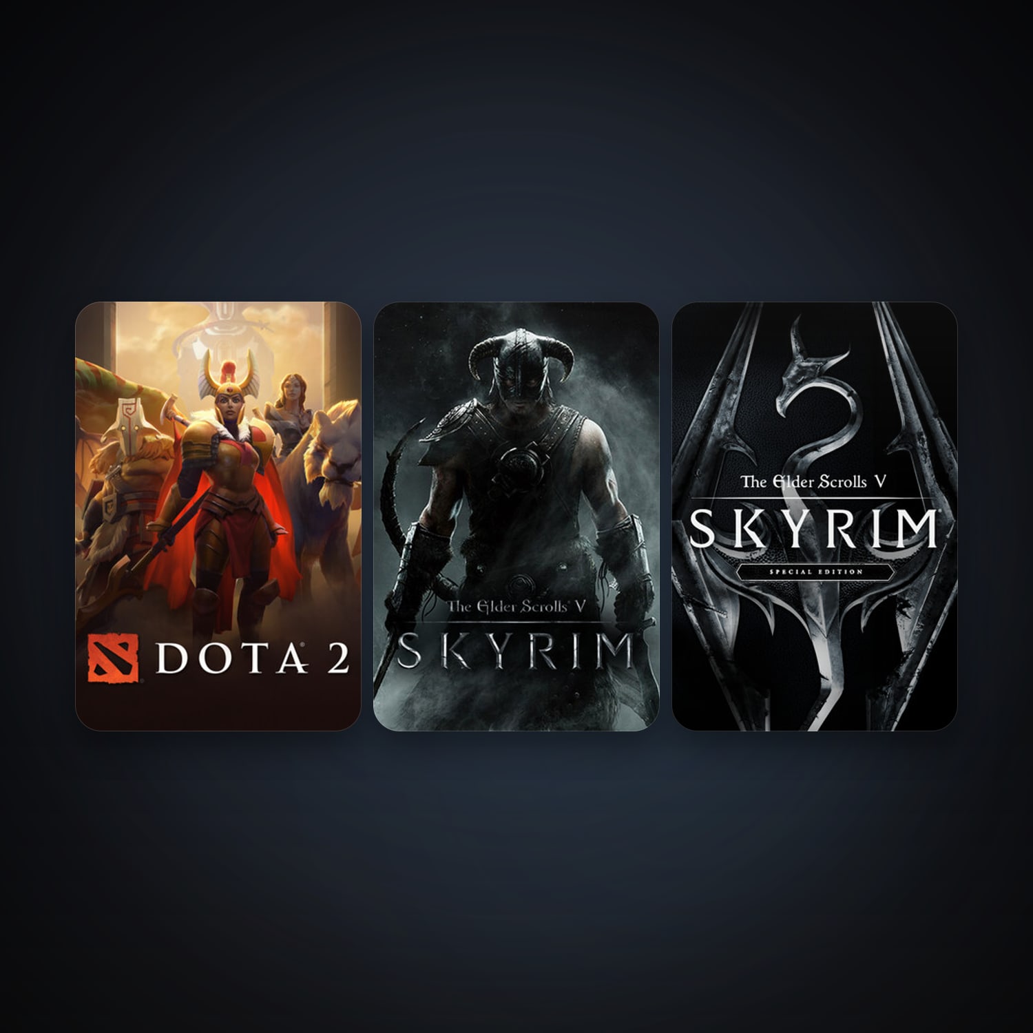 Dota 2 + The Elder Scrolls V: Skyrim, 3 games, clean — HabibiAccounts