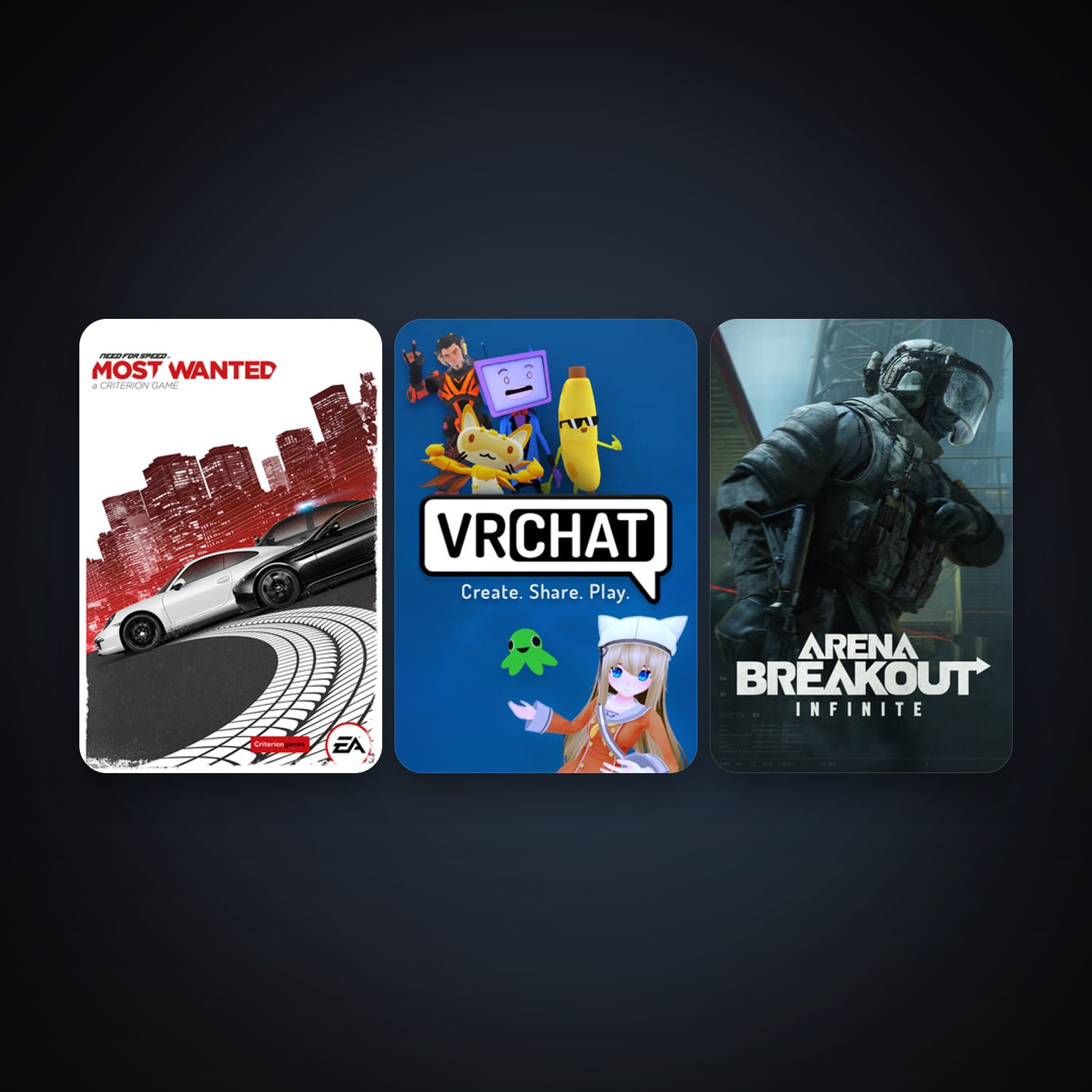 VRChat + Need for Speed Most Wanted, 22 games, clean — HabibiAccounts