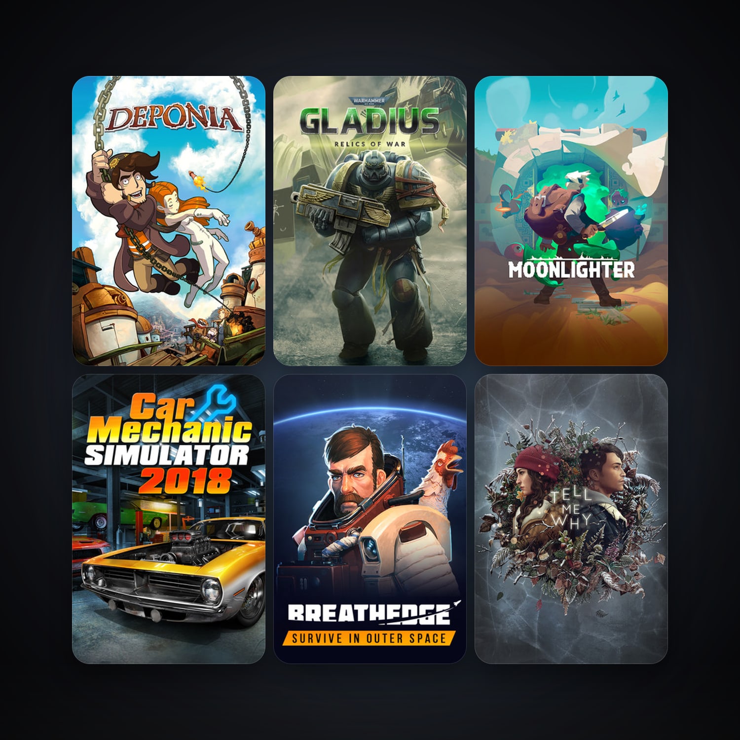 حساب ستيم فلين، Deponia وWarhammer 40,000: Gladius - Relics of War، 20 لعبة، صامد واضح — HabibiAccounts