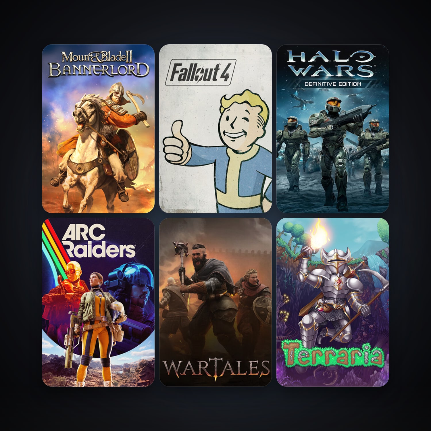 Terraria + Mount & Blade II: Bannerlord, 38 games, Steam 16, clean — HabibiAccounts