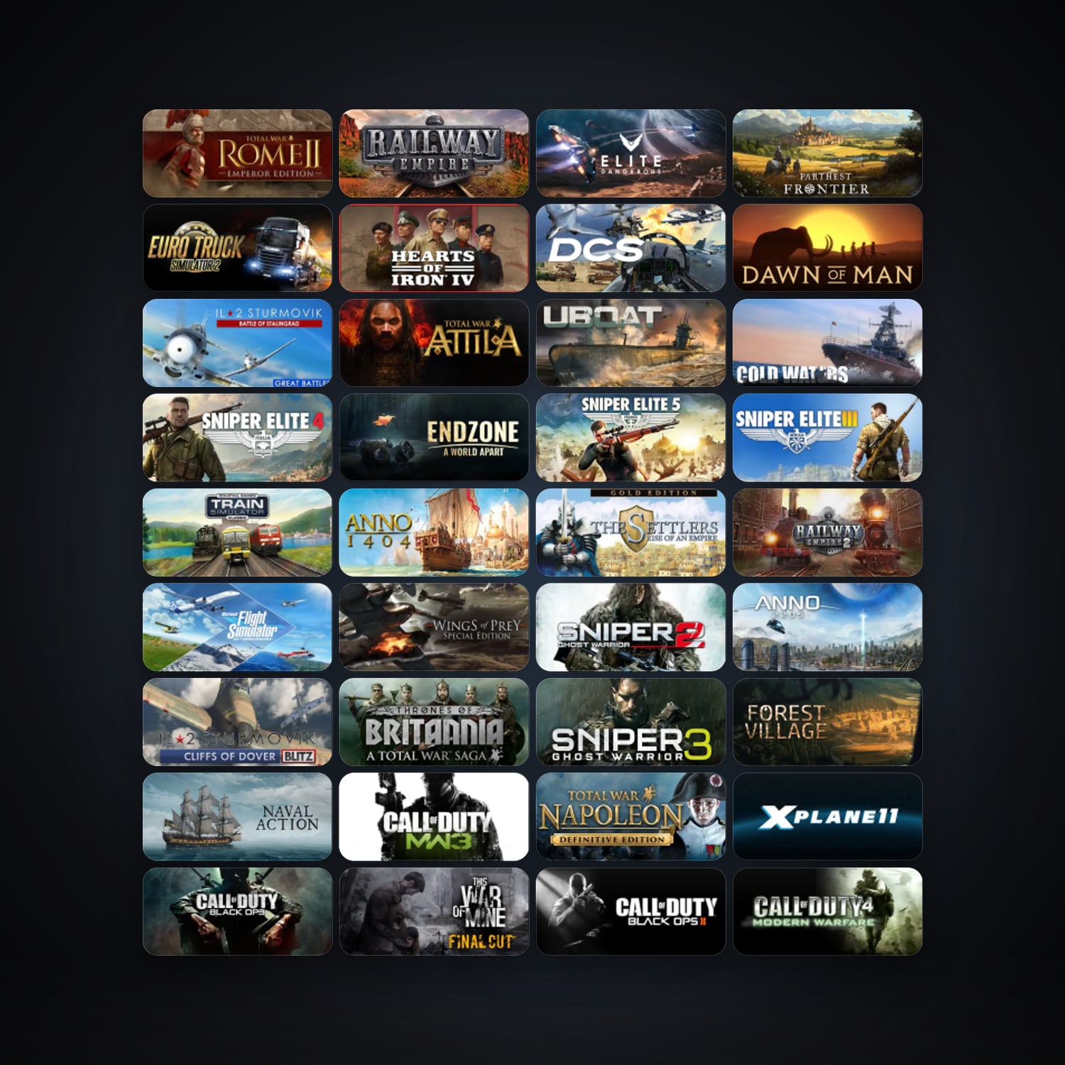 Total War: ROME II - Emperor Edition + DCS World Steam Edition, 107 games, Steam 11, clean — HabibiAccounts
