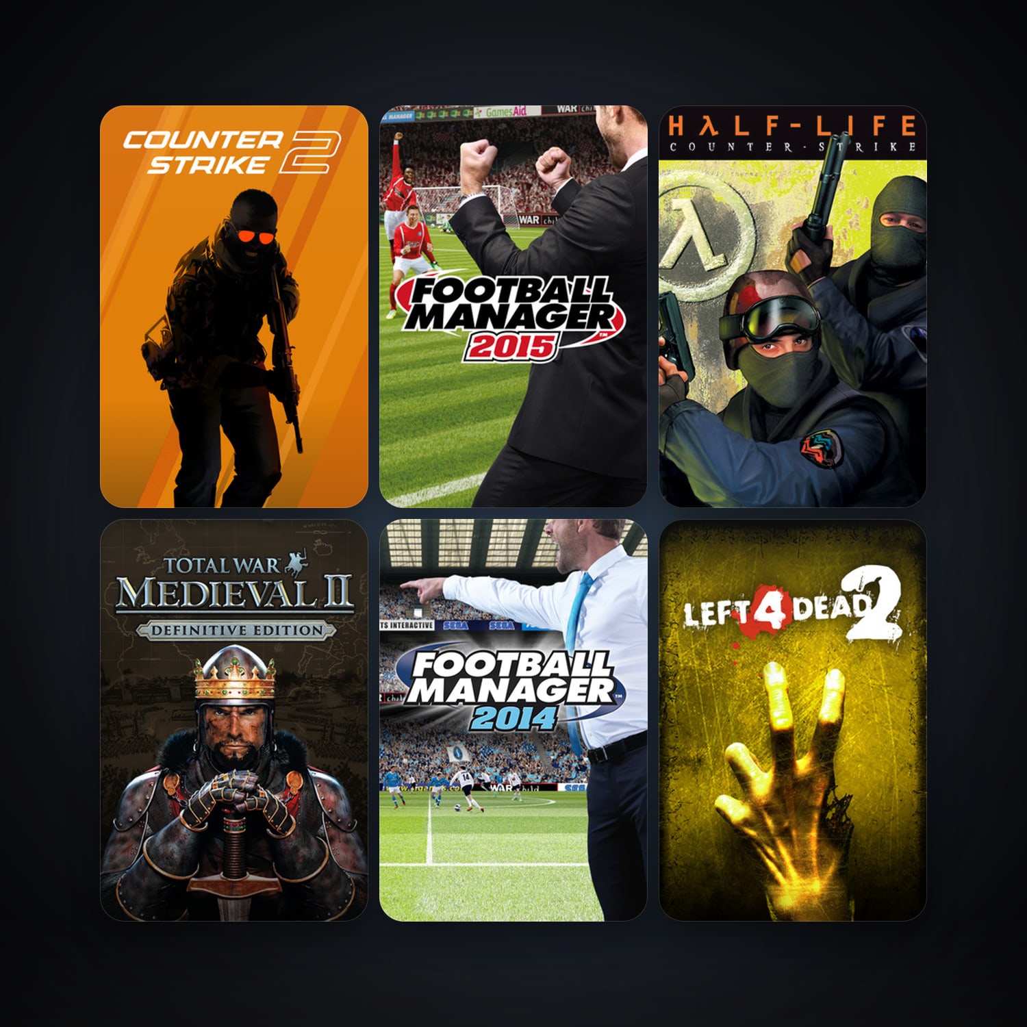 Counter-Strike + Left 4 Dead 2, 31 games, Steam 10, clean — HabibiAccounts