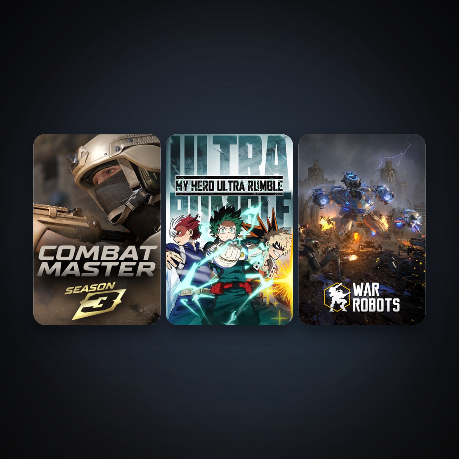 War Robots + MY HERO ULTRA RUMBLE, 4 games, clean — HabibiAccounts