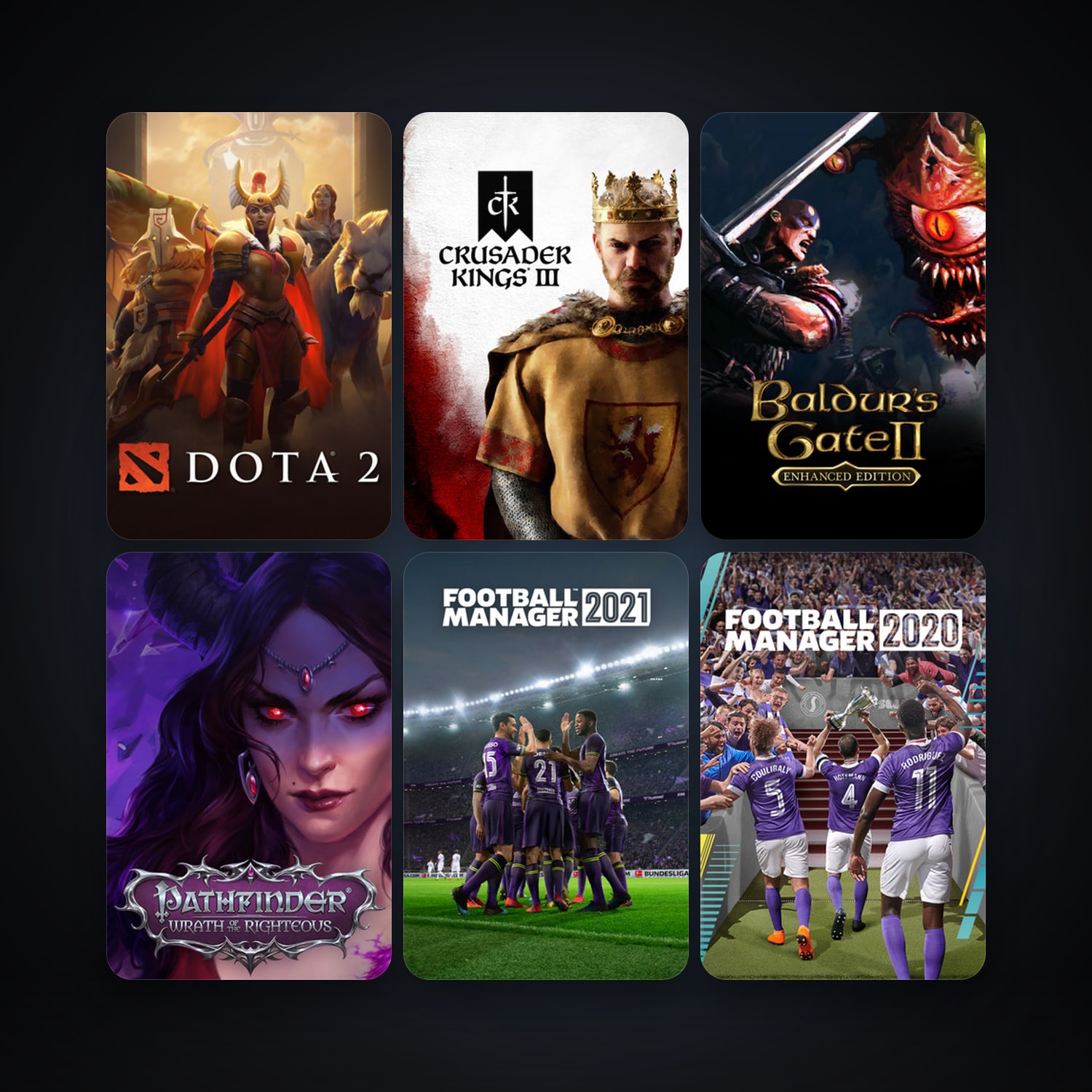 Dota 2 + Baldur's Gate II: Enhanced Edition, 258 games, Steam 20, clean — HabibiAccounts