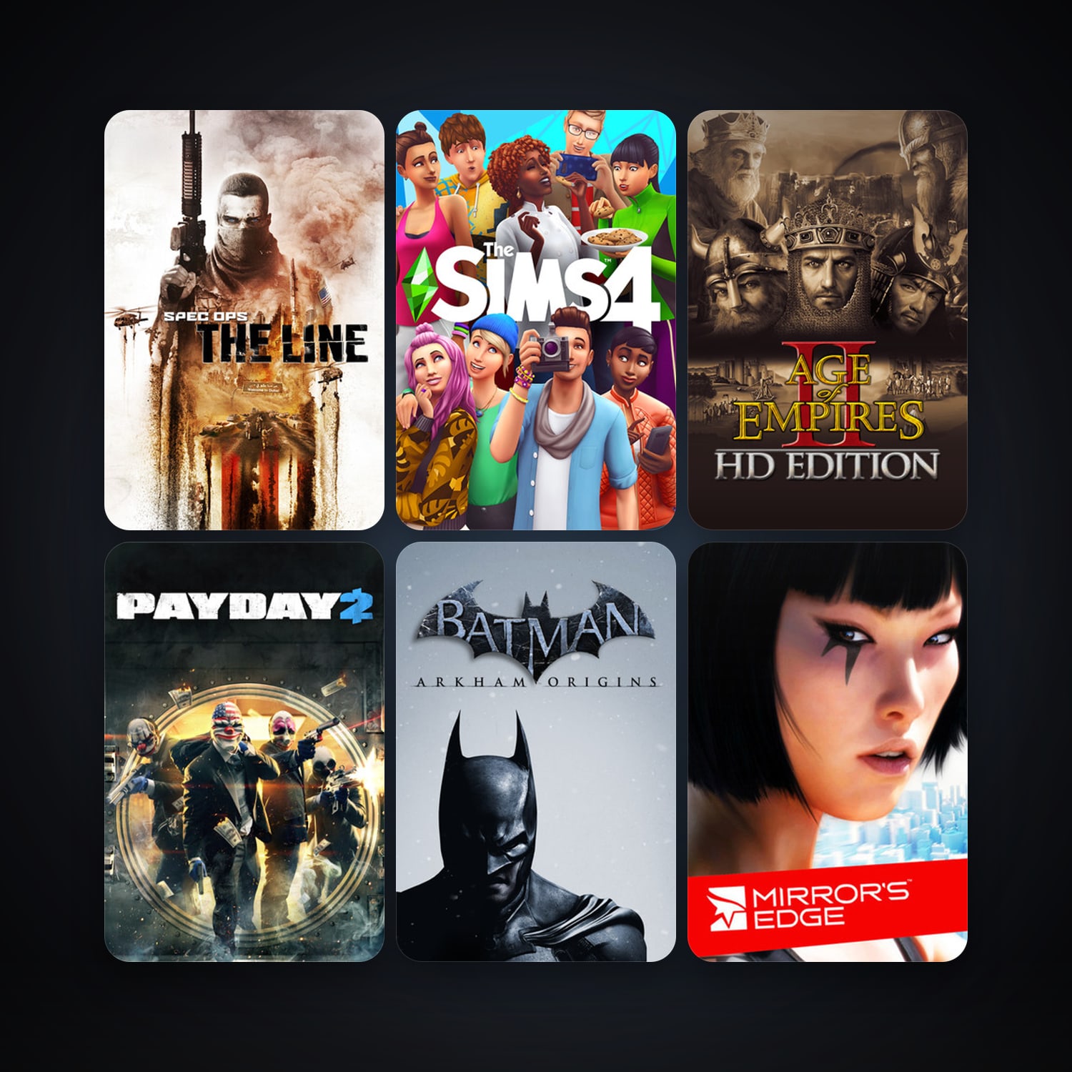 Mirror's Edge + Spec Ops: The Line, 26 games, clean — HabibiAccounts