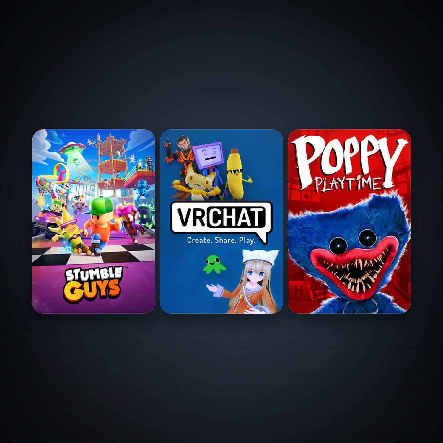 VRChat + Stumble Guys, 4 games, clean — HabibiAccounts