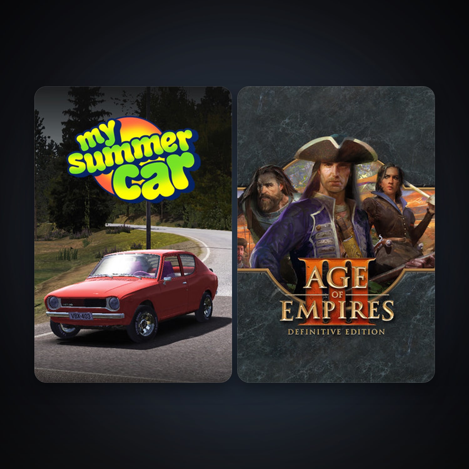 My Summer Car + Age of Empires III: Definitive Edition, 4 games, clean — HabibiAccounts