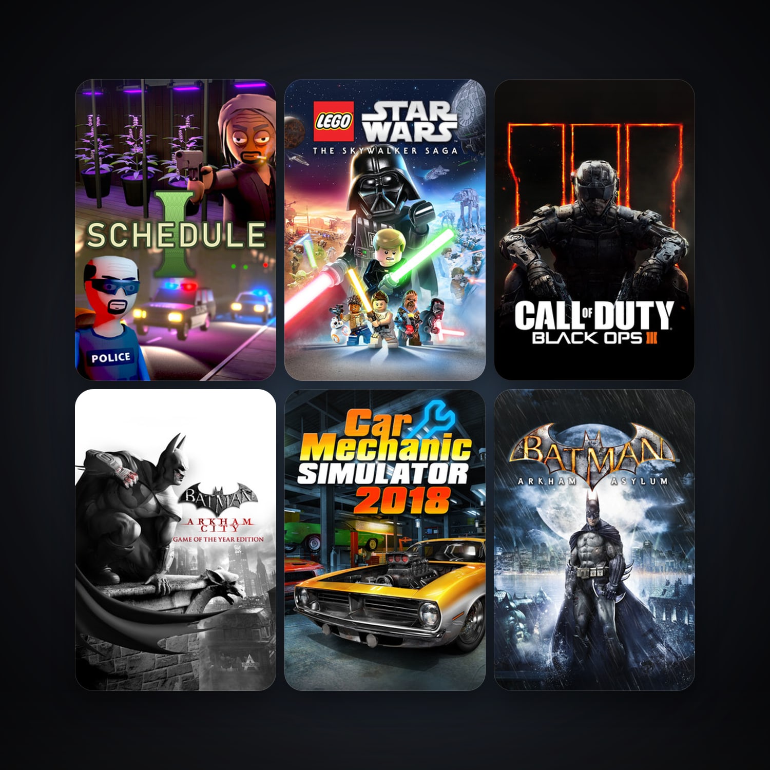 Batman: Arkham Asylum Game of the Year Edition + Batman: Arkham City - Game of the Year Edition, 8 games, clean — HabibiAccounts