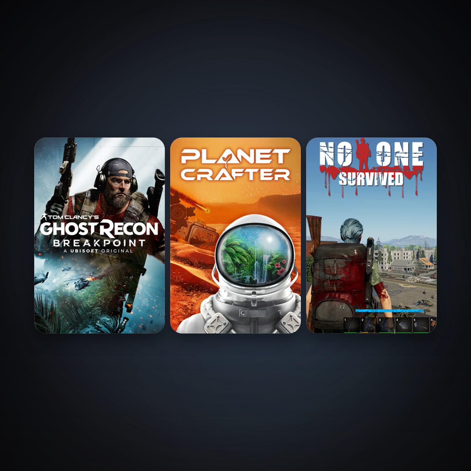 The Planet Crafter + No One Survived, 5 games, clean — HabibiAccounts