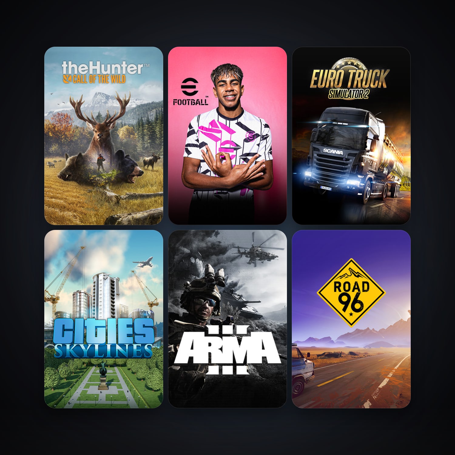 Arma 3 + Euro Truck Simulator 2, 46 games, clean — HabibiAccounts