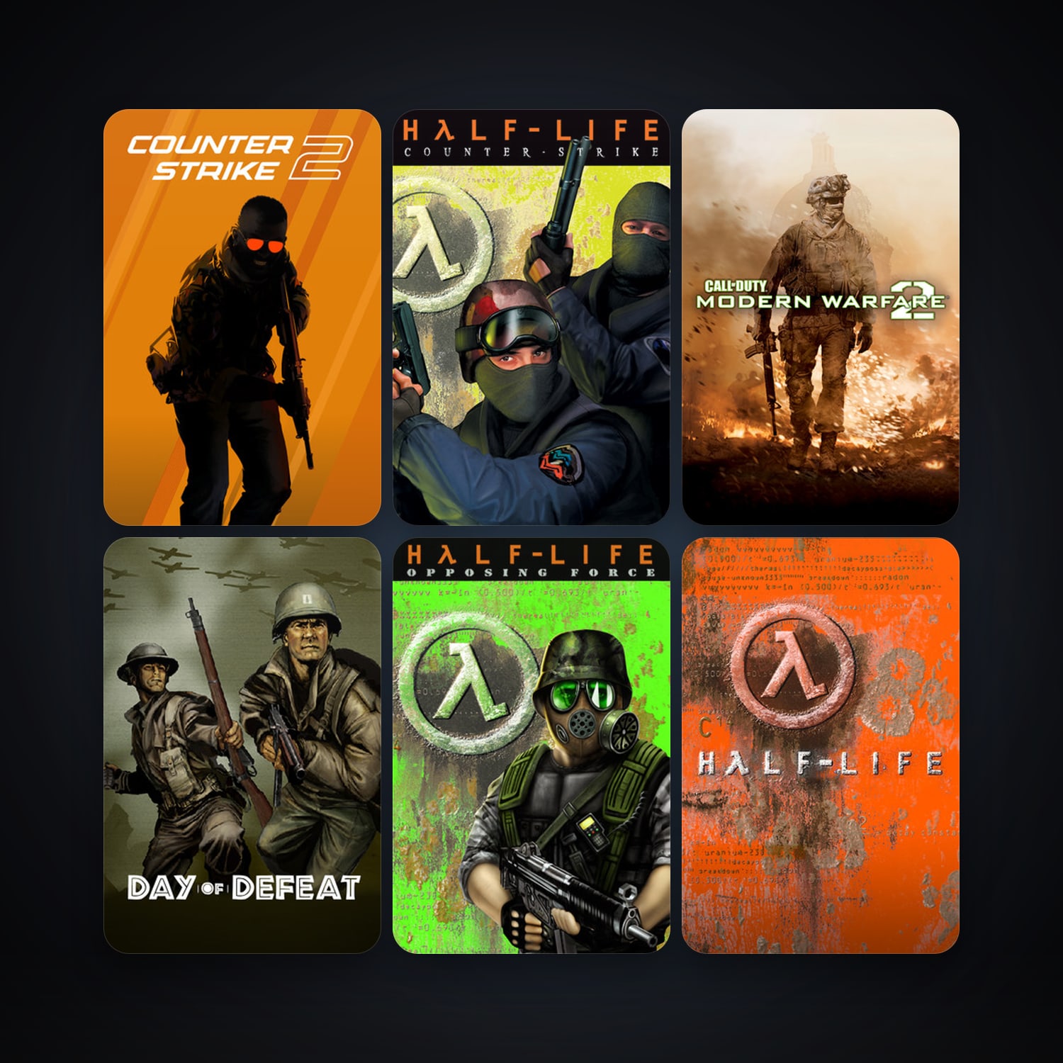 Counter-Strike + Day of Defeat, 12 games, Steam 11, clean — HabibiAccounts