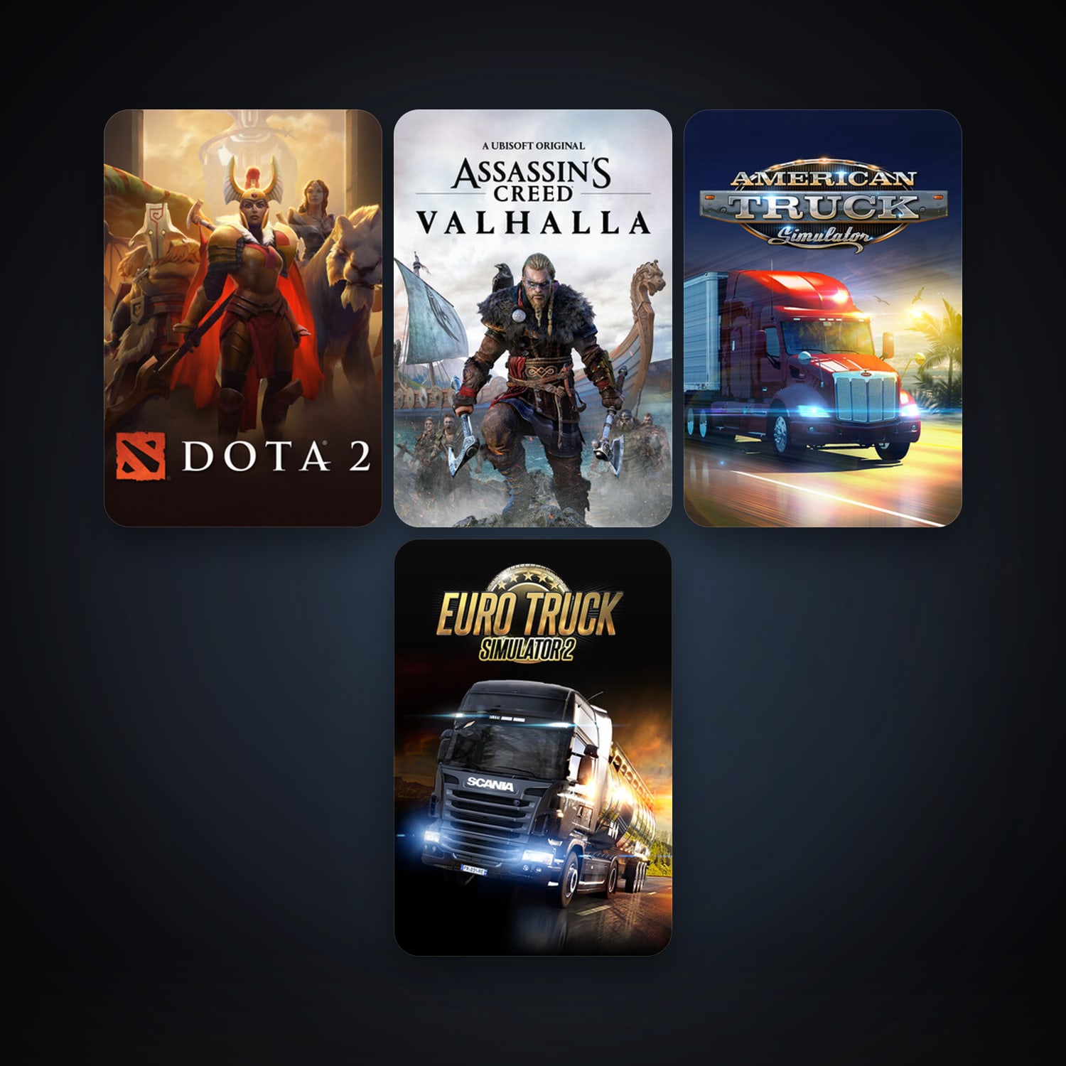 Dota 2 + Euro Truck Simulator 2, 6 games, clean — HabibiAccounts