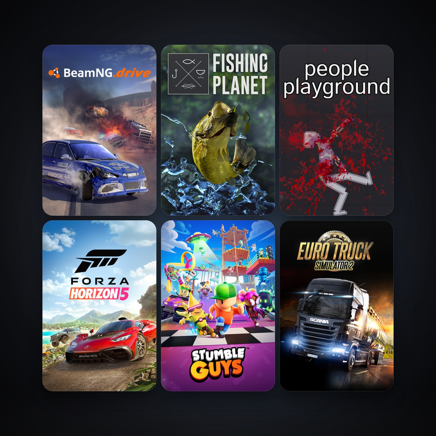 Euro Truck Simulator 2 + BeamNG.drive, 62 games, Steam 10, clean — HabibiAccounts