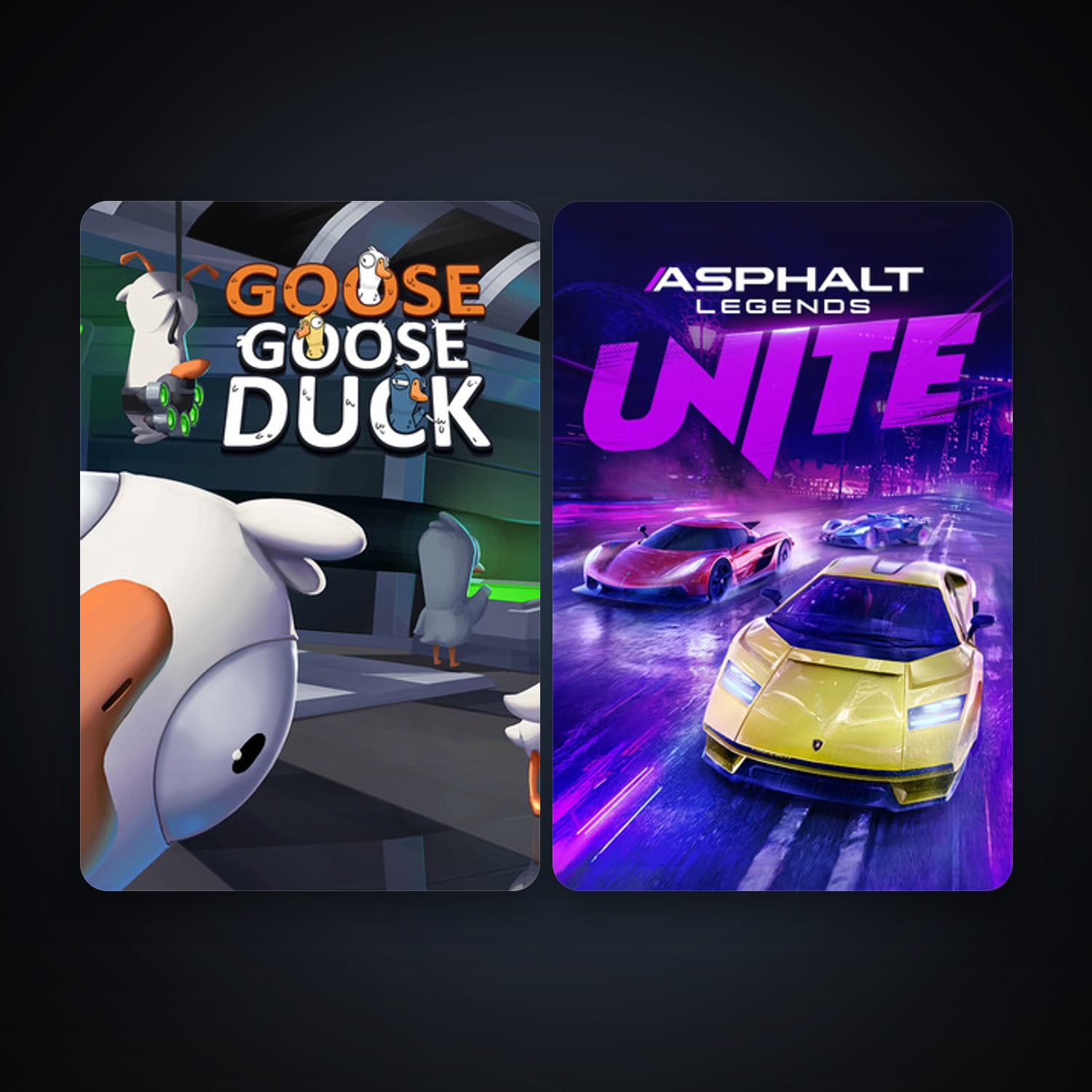 Goose Goose Duck + Asphalt Legends Unite, 3 games, clean — HabibiAccounts