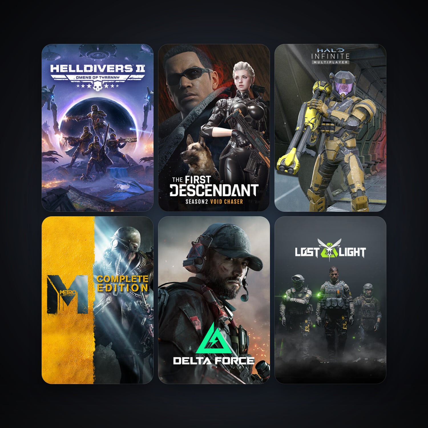 Metro: Last Light + HELLDIVERS 2, 8 games, clean — HabibiAccounts
