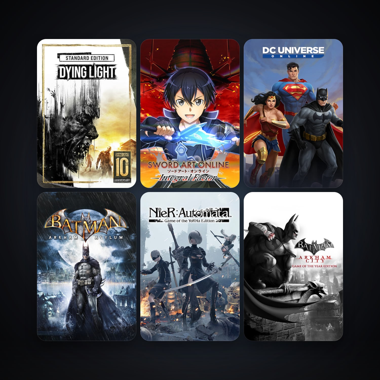 DC Universe Online + Batman: Arkham Asylum Game of the Year Edition, 103 games, clean — HabibiAccounts