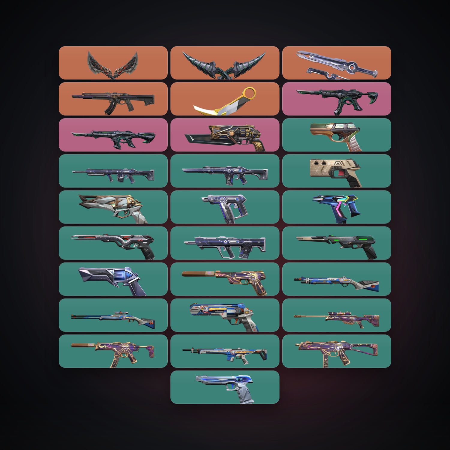 AP Plat 2 locker — 4 knives, 28 skins, lvl 180 — HabibiAccounts