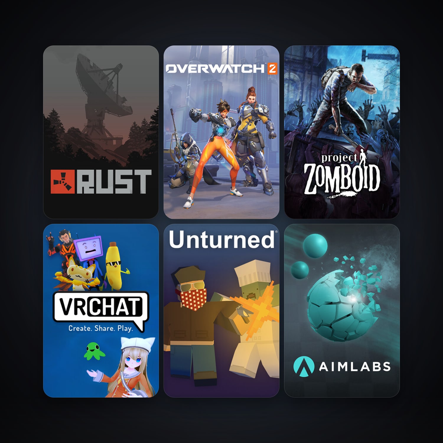 Project Zomboid + Rust, 8 games, clean — HabibiAccounts