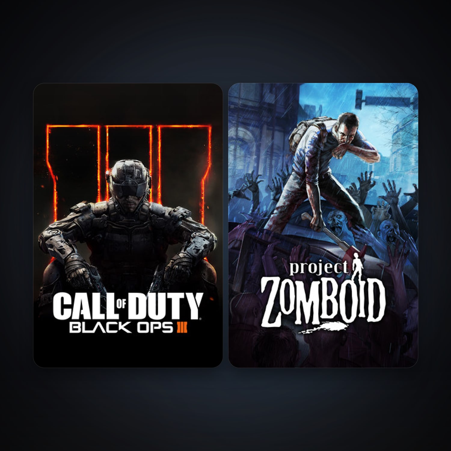 Project Zomboid + Call of Duty: Black Ops III, 2 games, clean — HabibiAccounts