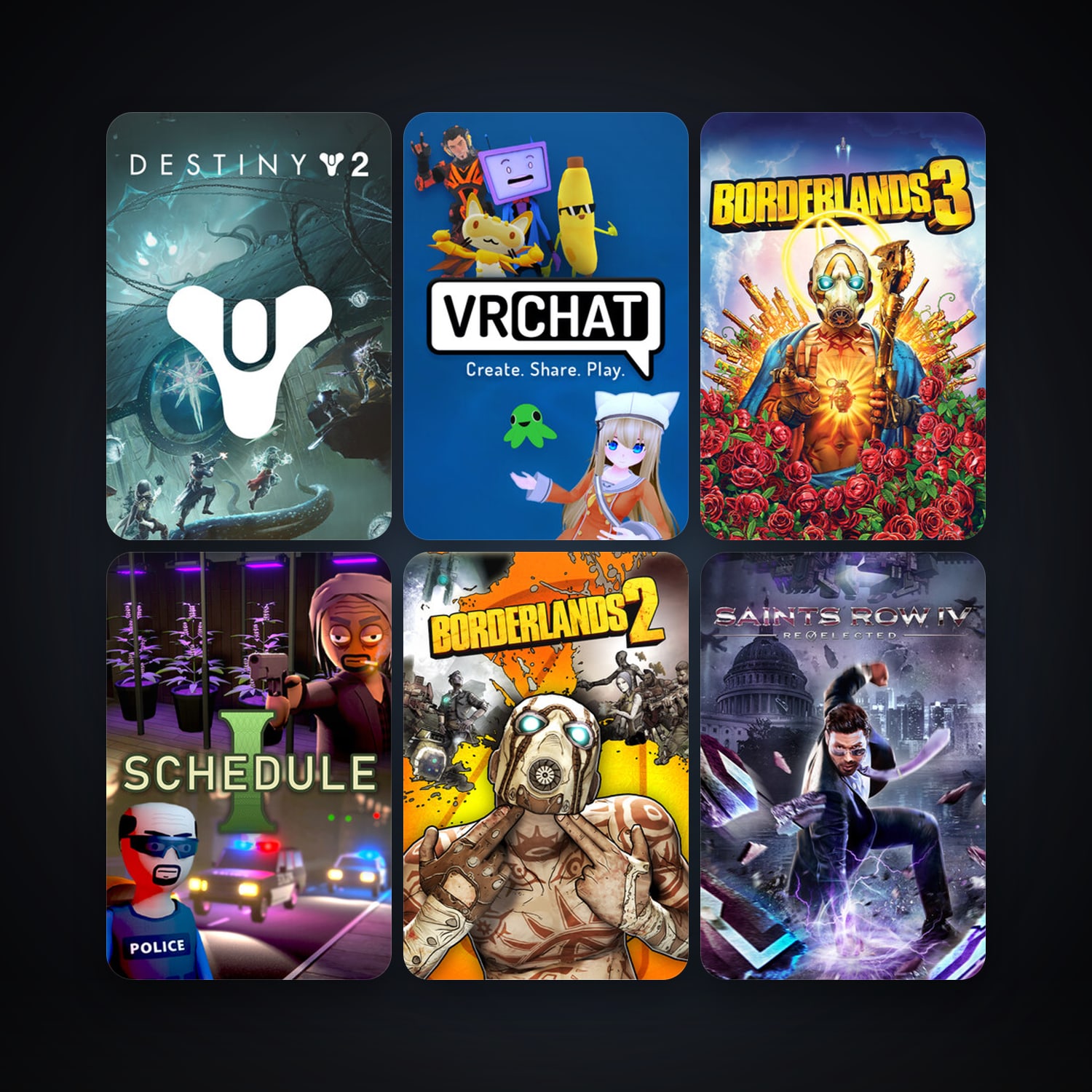 Borderlands 2 + Saints Row IV, 14 games, clean — HabibiAccounts