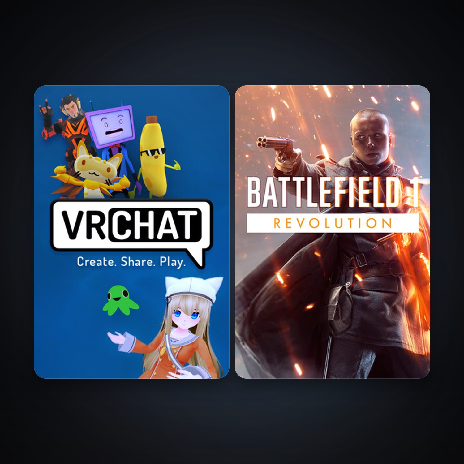 VRChat + Battlefield 1, 3 games, clean — HabibiAccounts