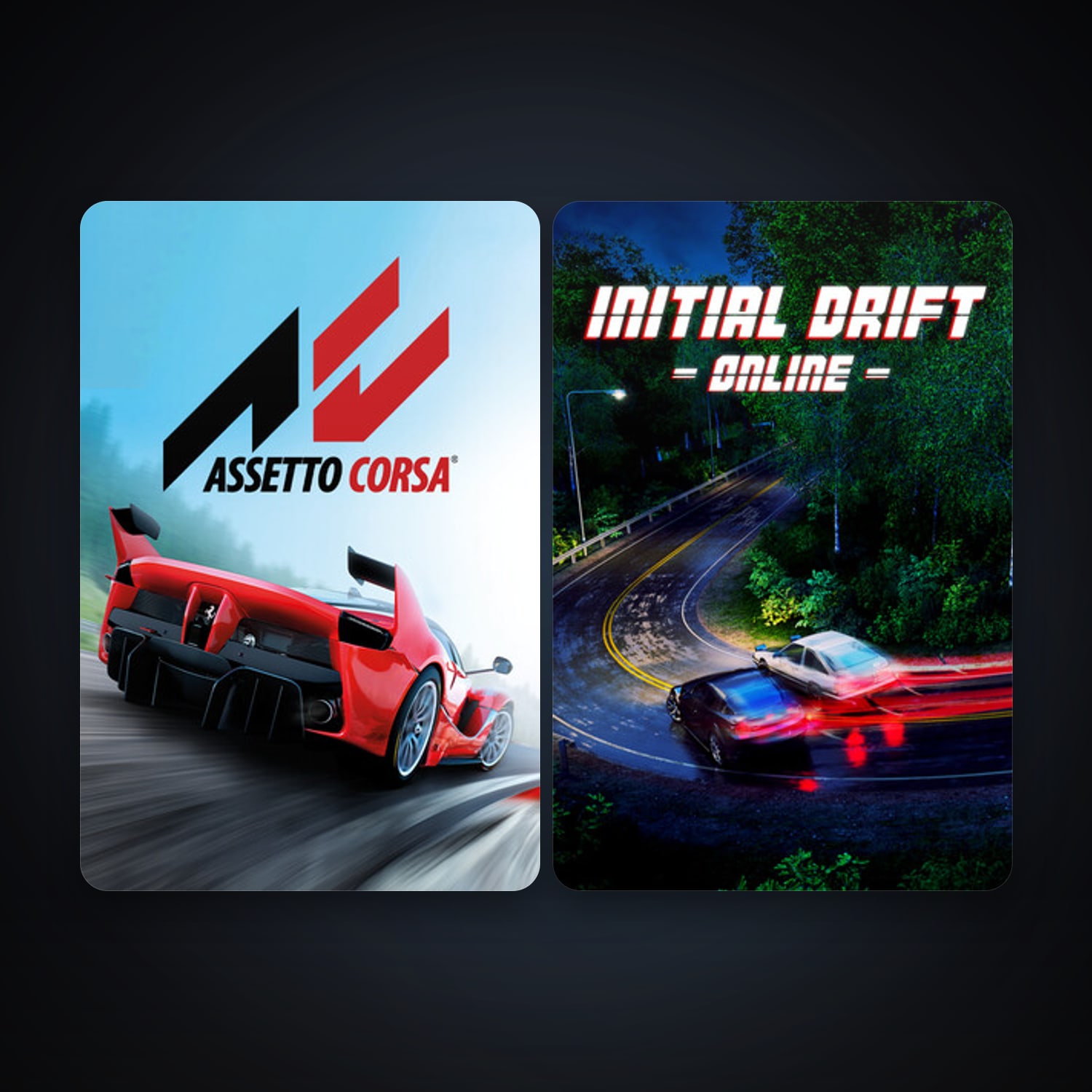 Assetto Corsa + Initial Drift Online, 2 games, clean — HabibiAccounts