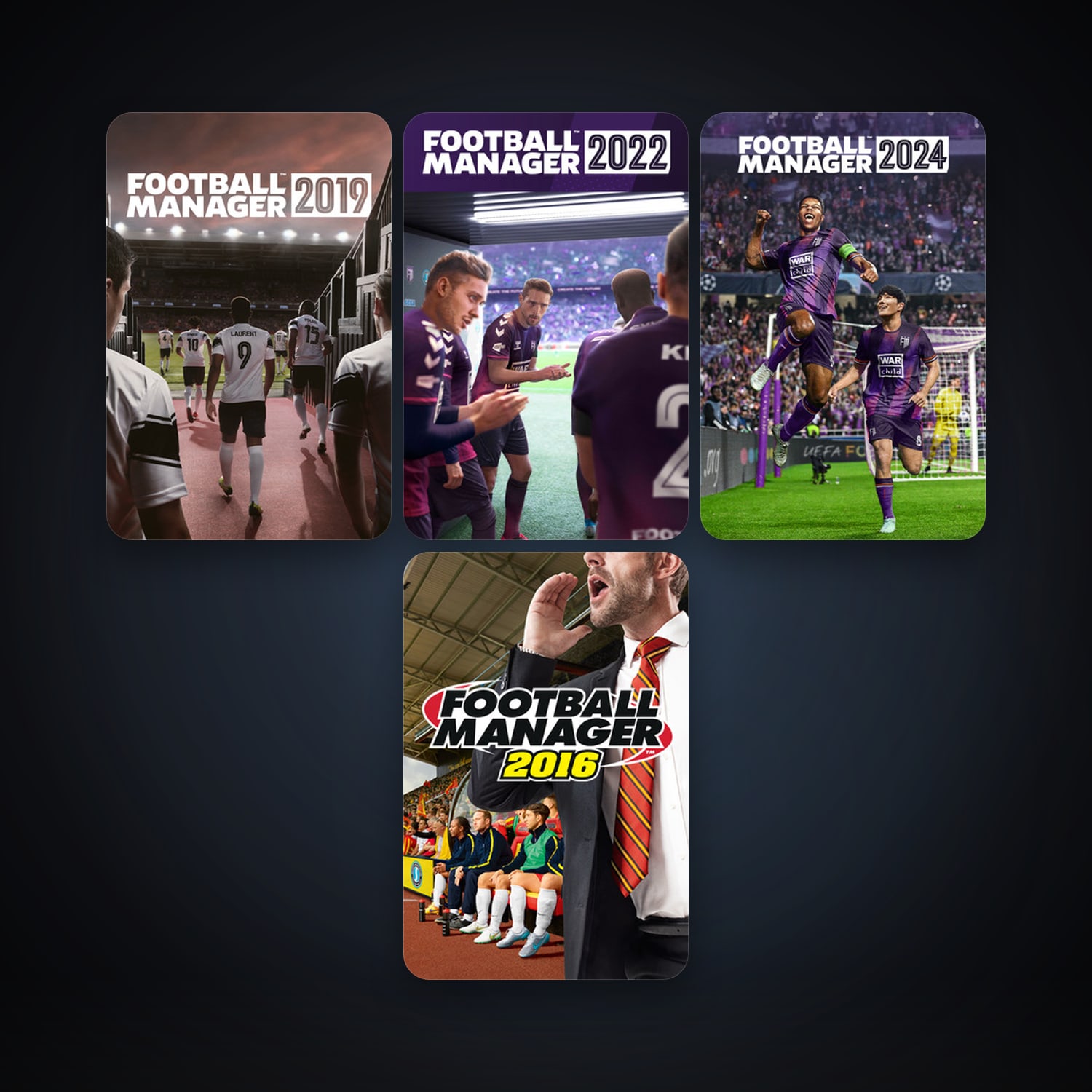 Football Manager 2016 + Football Manager 2019, 5 games, clean — HabibiAccounts
