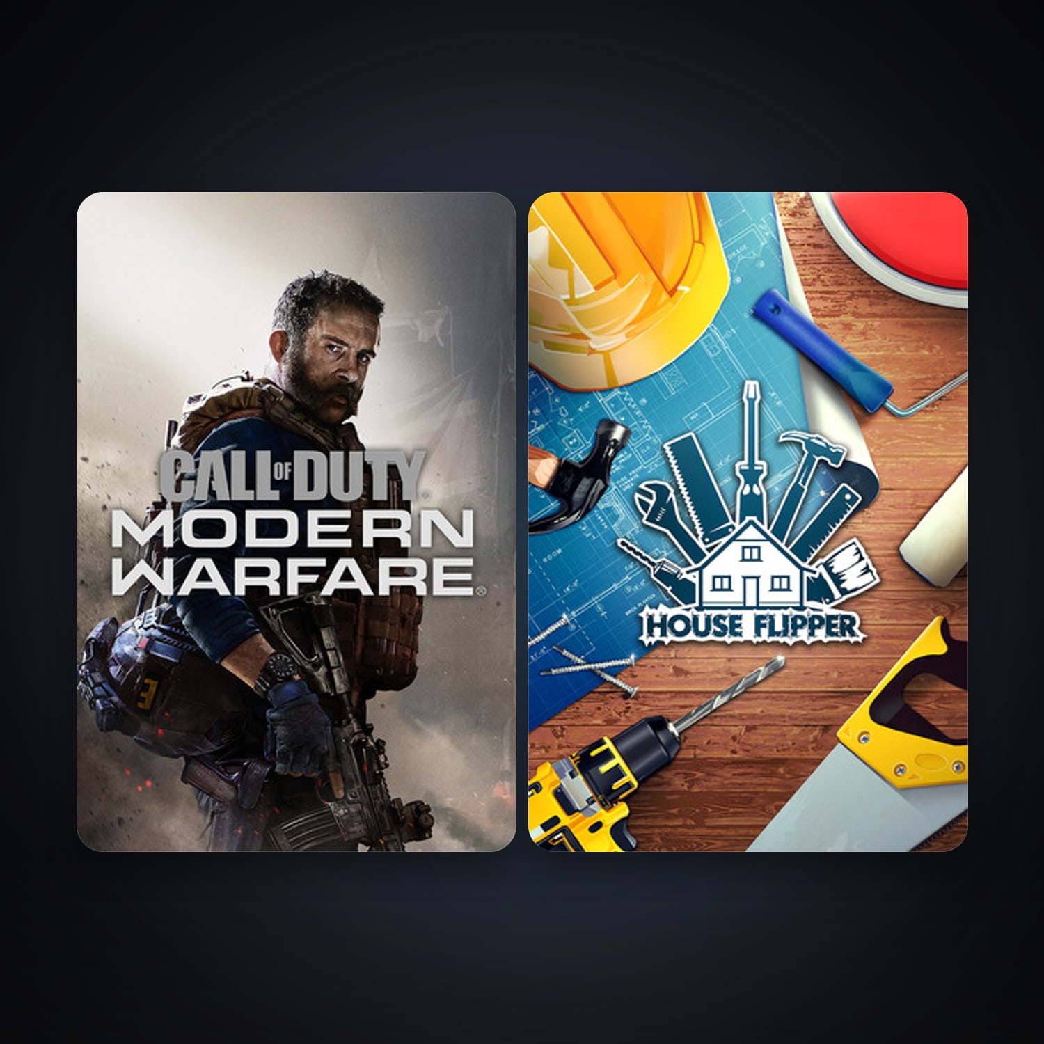 House Flipper + Call of Duty: Modern Warfare, 2 games, clean — HabibiAccounts