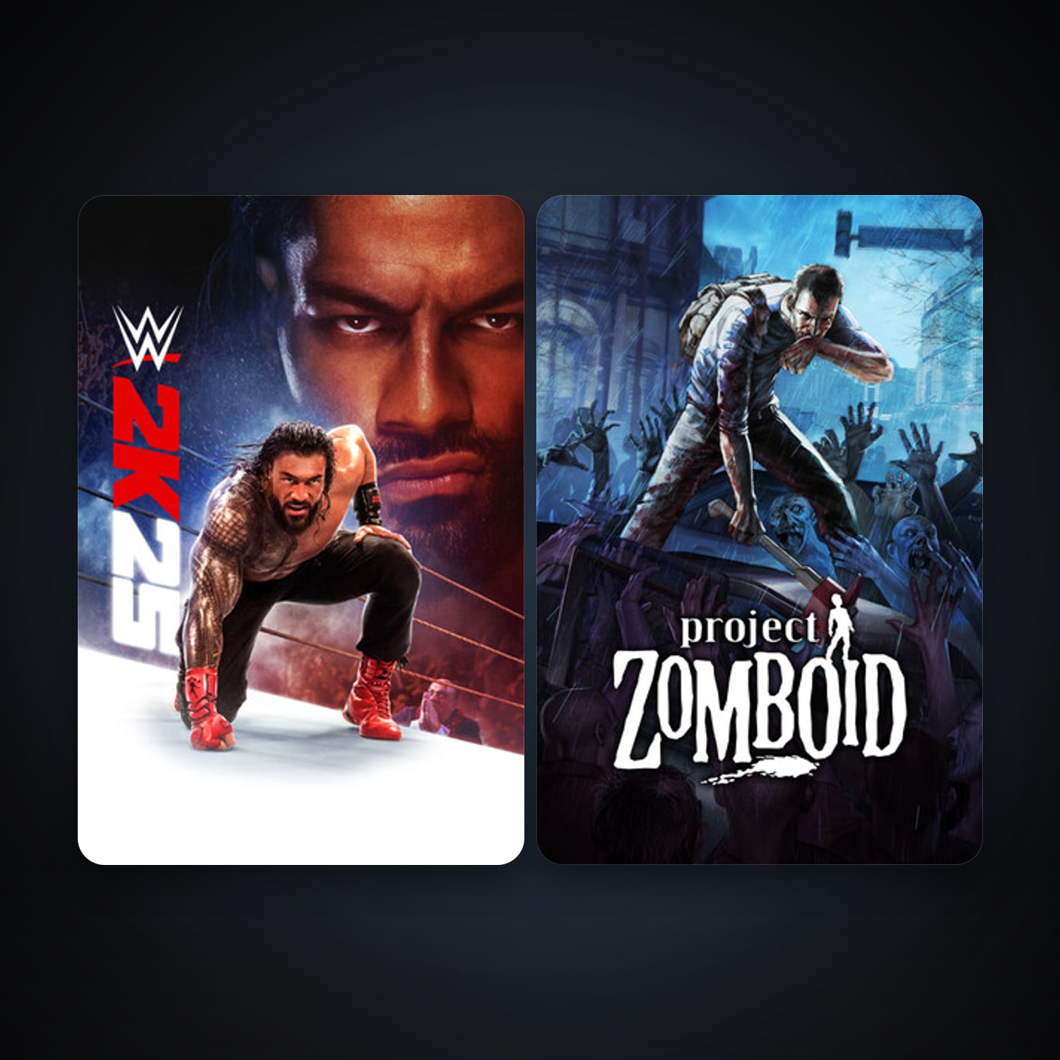 Project Zomboid + WWE 2K25, 6 games, clean — HabibiAccounts