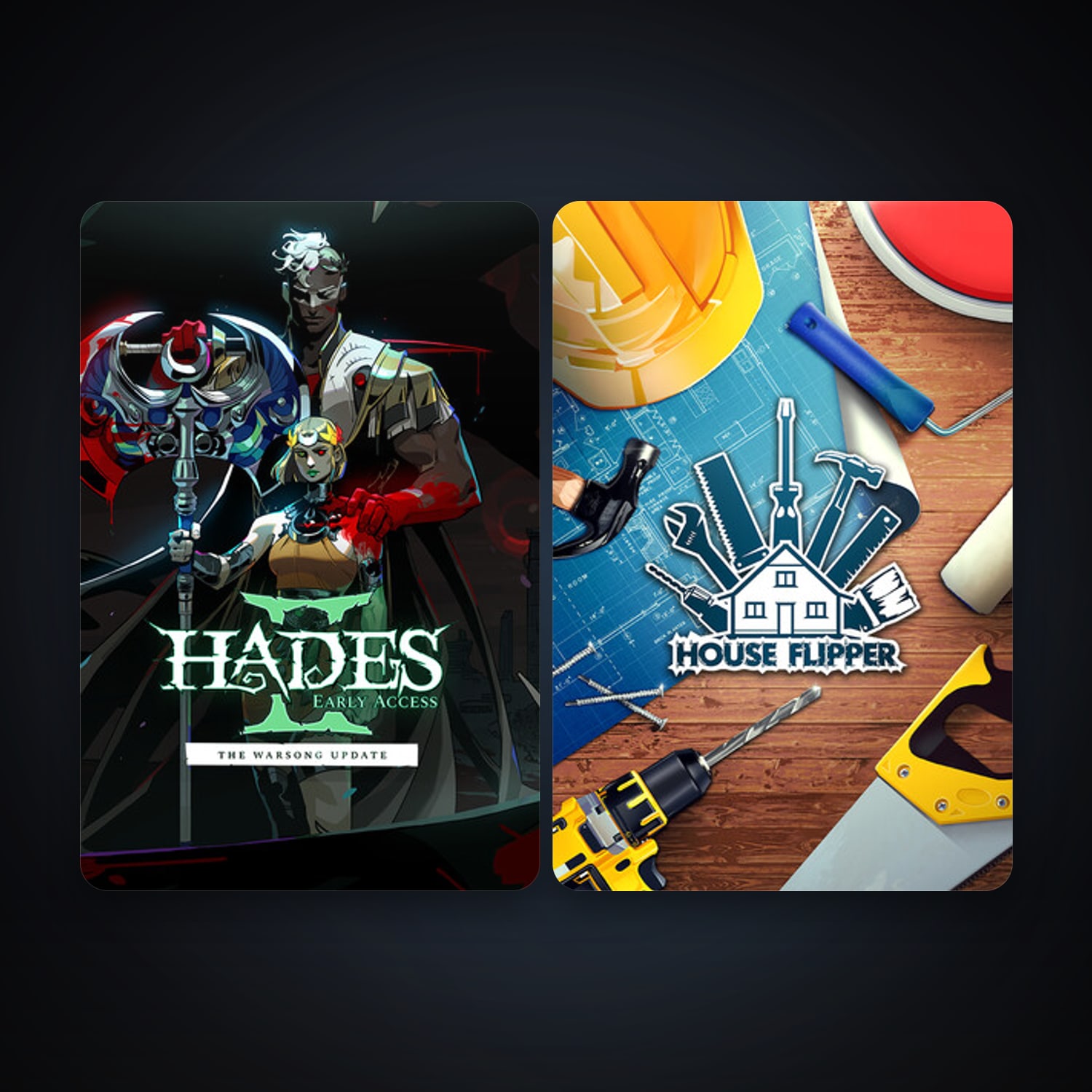 House Flipper + Hades II, 2 games, clean — HabibiAccounts