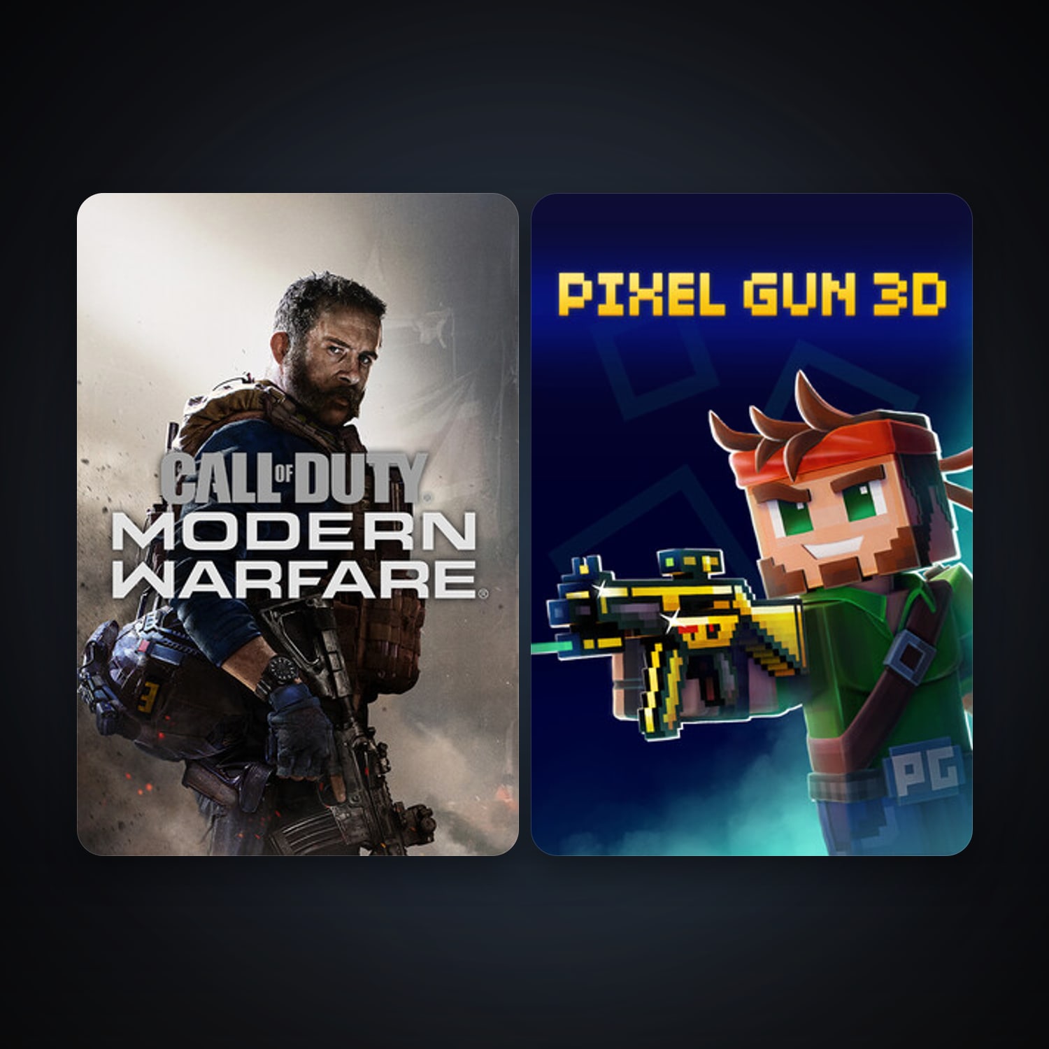 Call of Duty: Modern Warfare + Pixel Gun 3D: PC Edition, 2 games, clean — HabibiAccounts