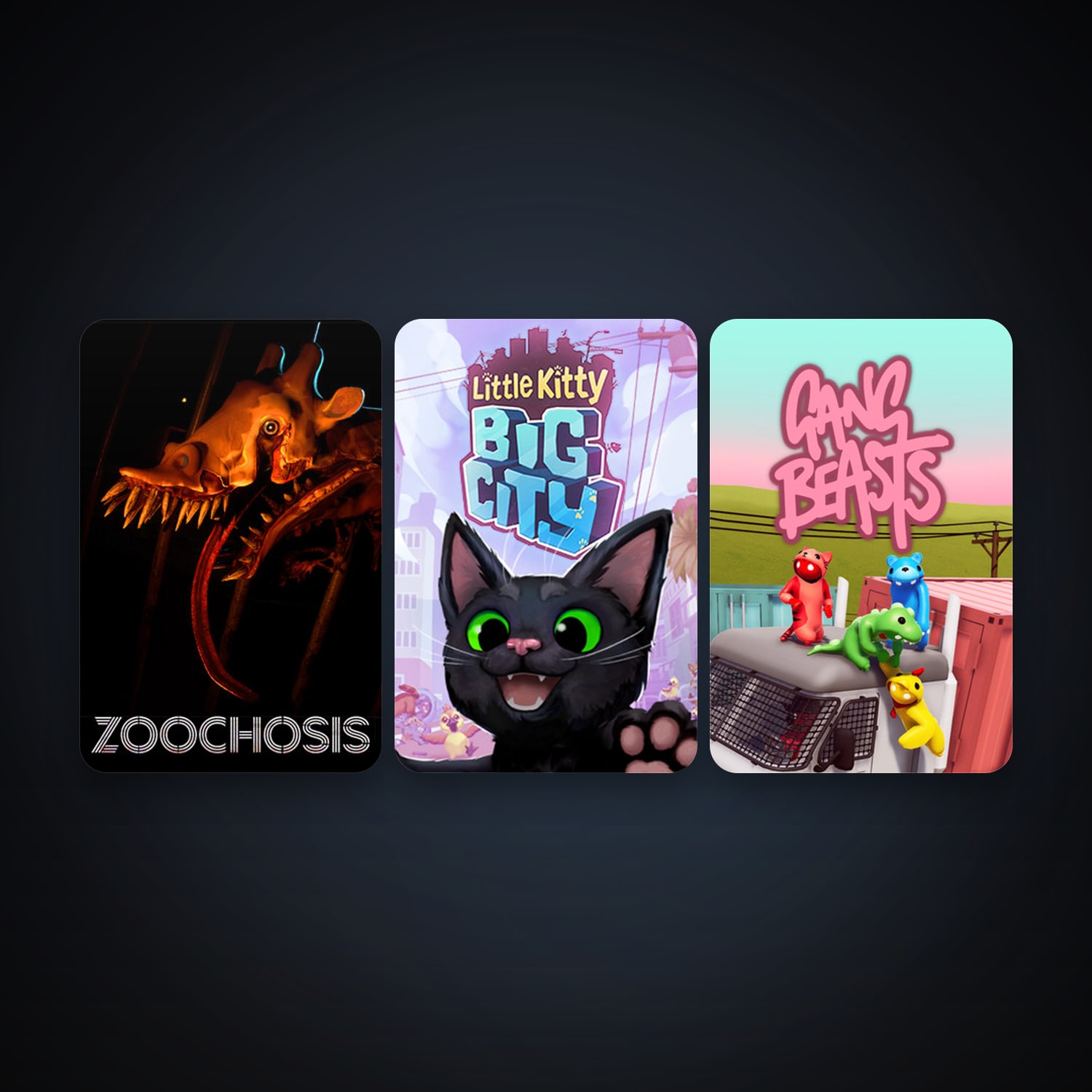 Gang Beasts + Little Kitty, Big City, 4 games, clean — HabibiAccounts