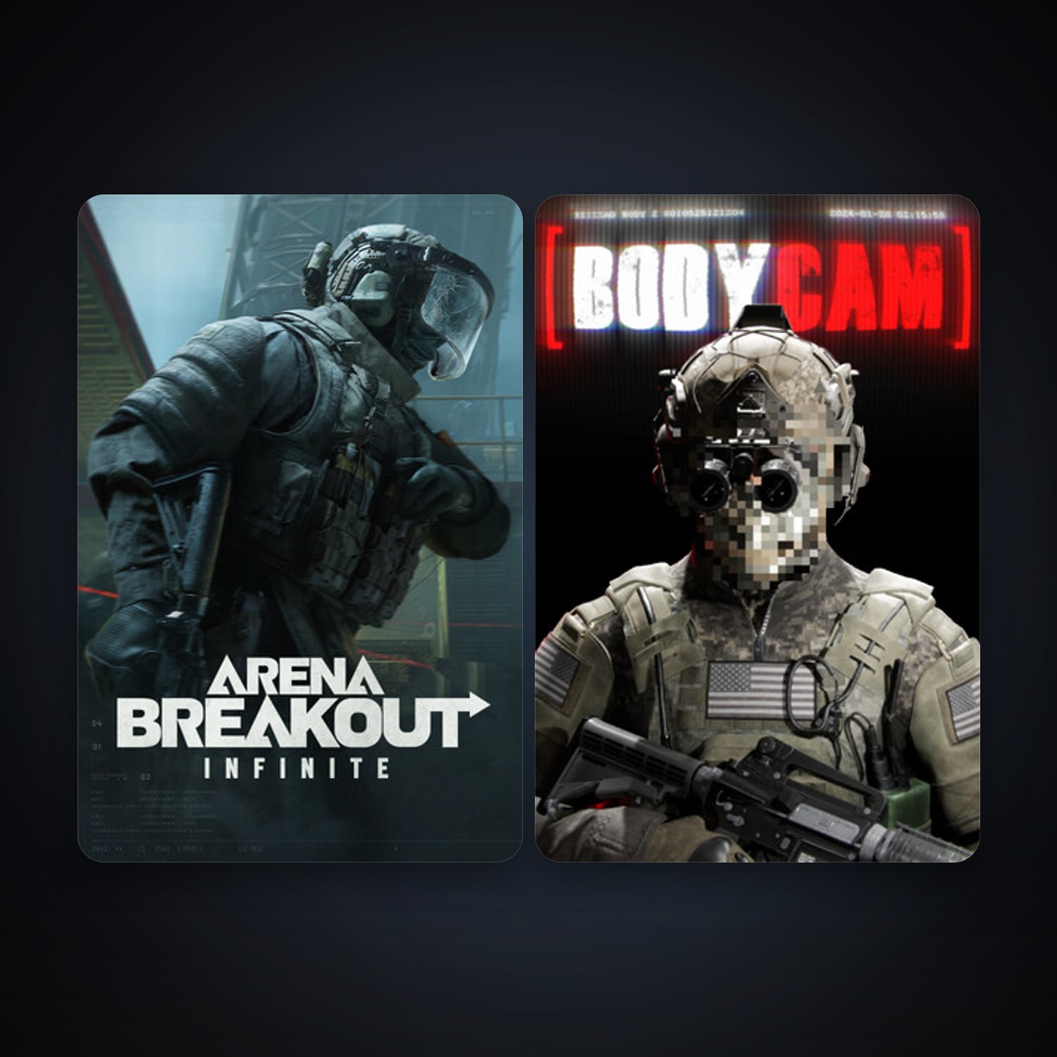 Arena Breakout: Infinite + Bodycam, 2 games, clean — HabibiAccounts