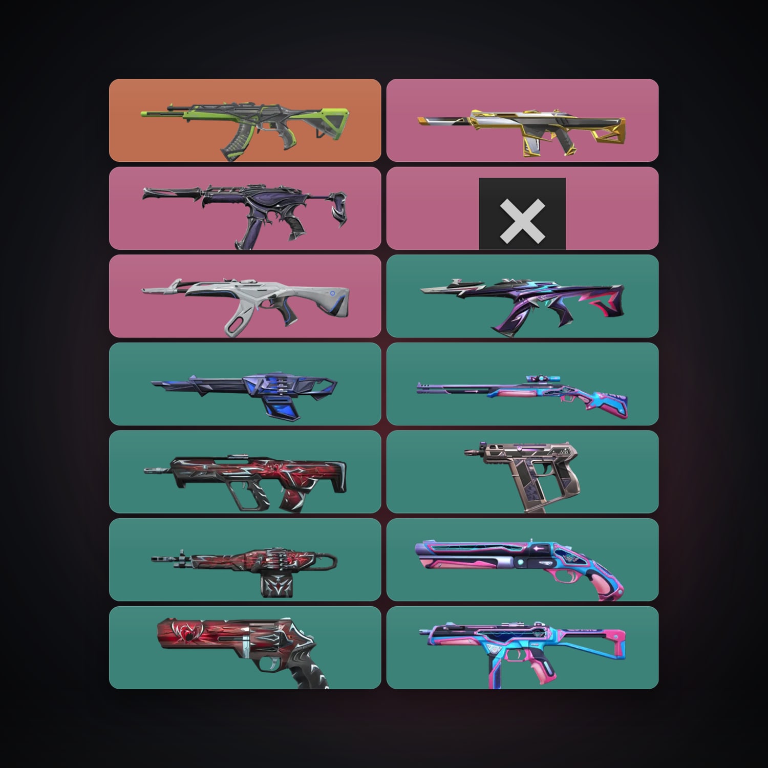 EU Gold 2 locker — 14 skins, lvl 25 — HabibiAccounts