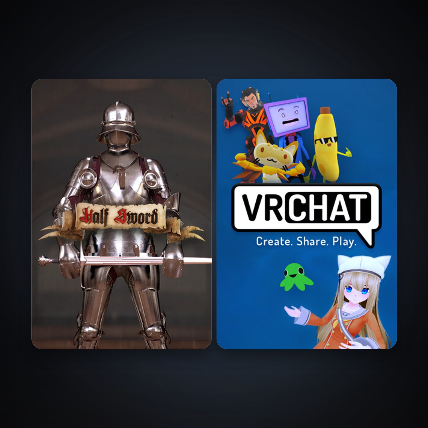 VRChat + Half Sword, 2 games, clean — HabibiAccounts